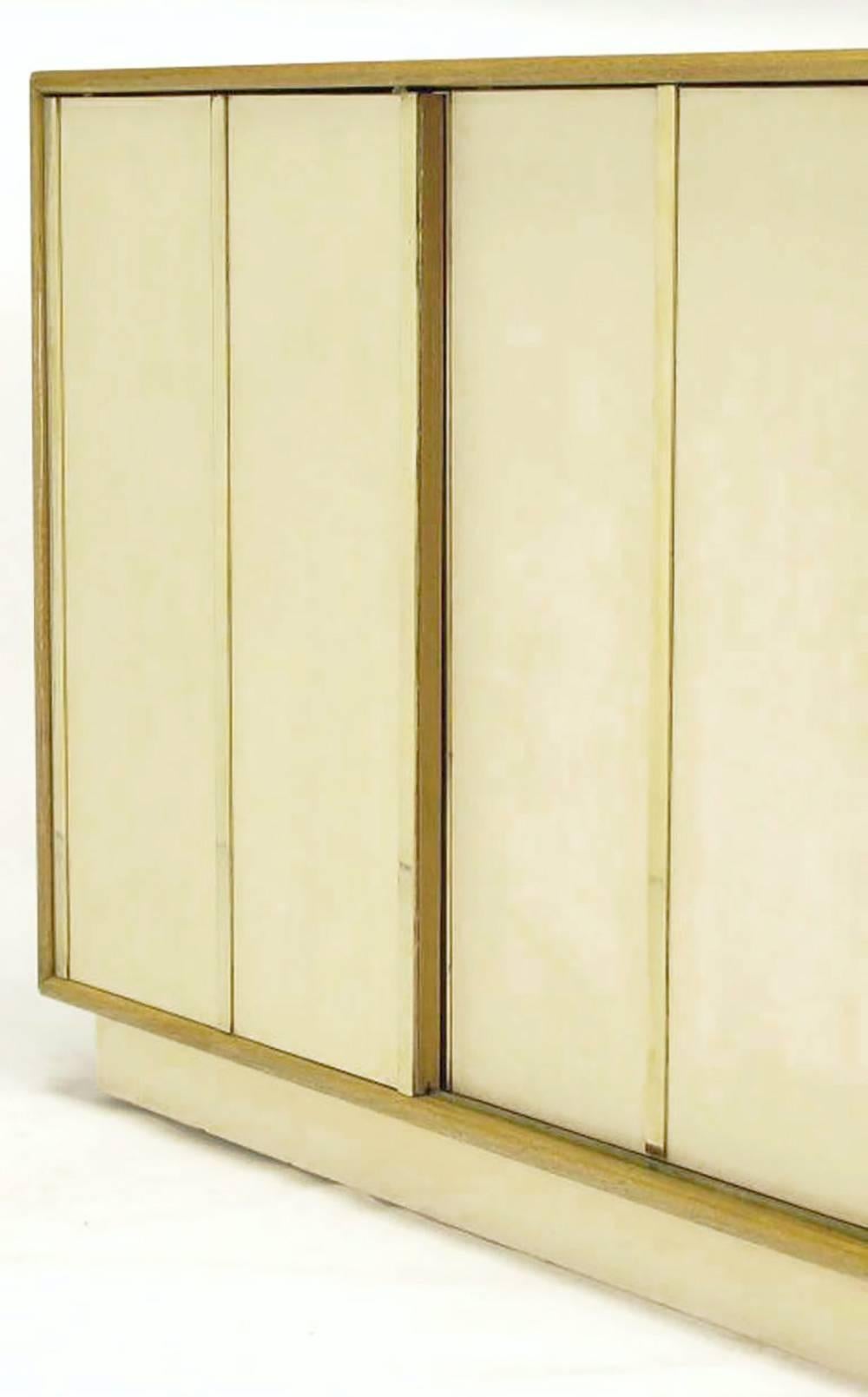 Harvey Probber Bleached Mahogany and Ivory Leather Dresser 2