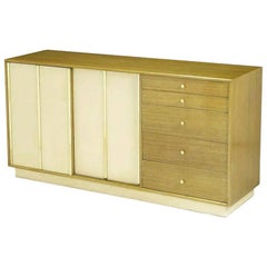 Harvey Probber Bleached Mahogany and Ivory Leather Dresser