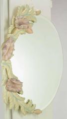 Espejo Redondo Phyllis Morris Tallado Marfil y Amapolas Lavanda