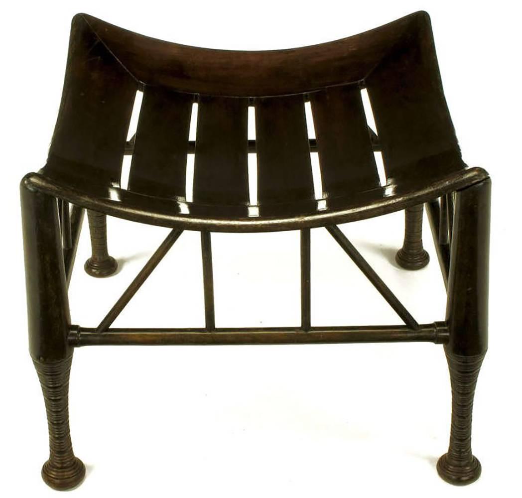 Thebes style stool, derived from an ancient Egyptian piece and patented by Leonard Wyburd of Liberty &Co. The 