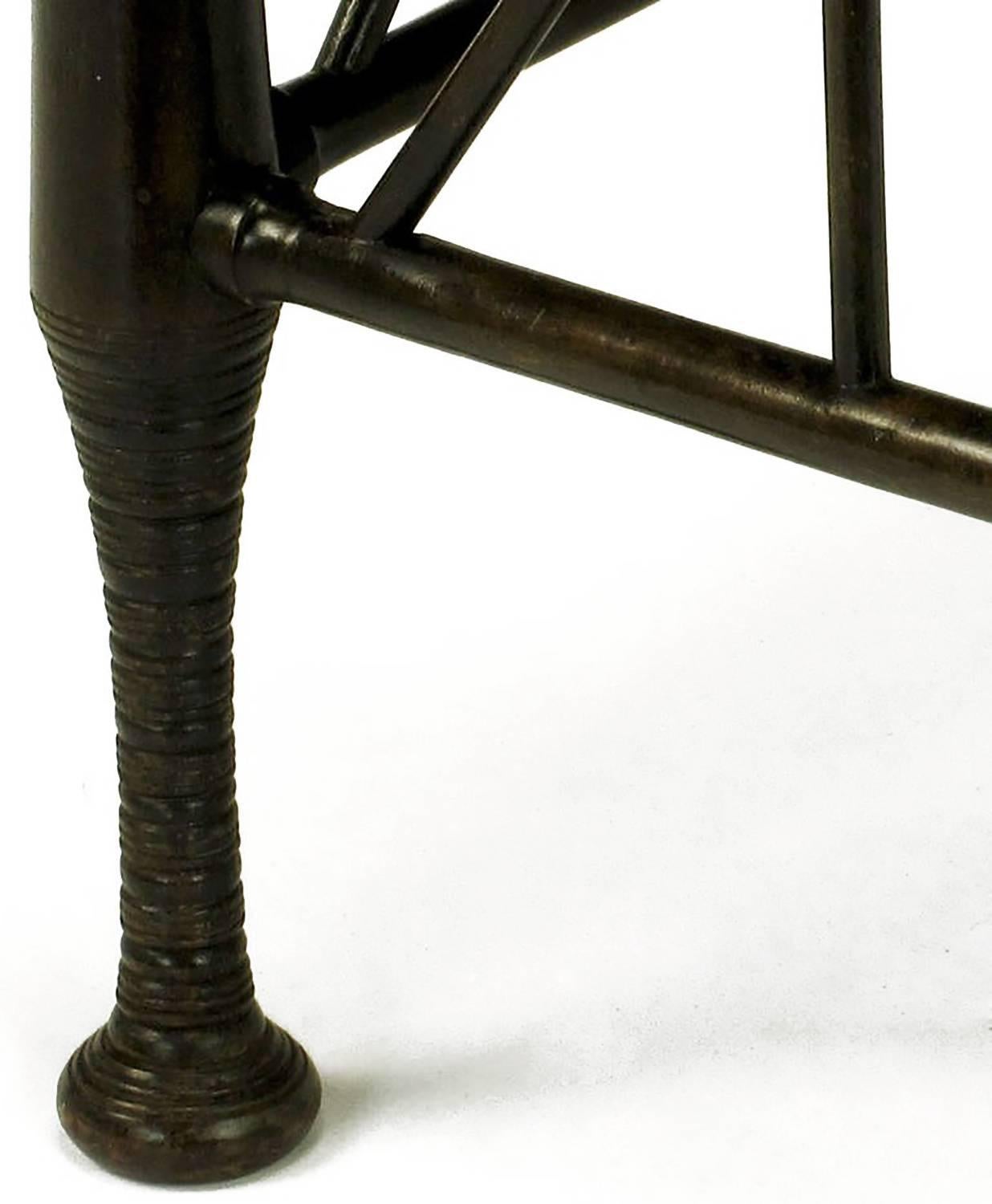 20th Century Dark Oak Egyptian Revival Thebes Stool, circa 1900, Liberty & Co. Attributed
