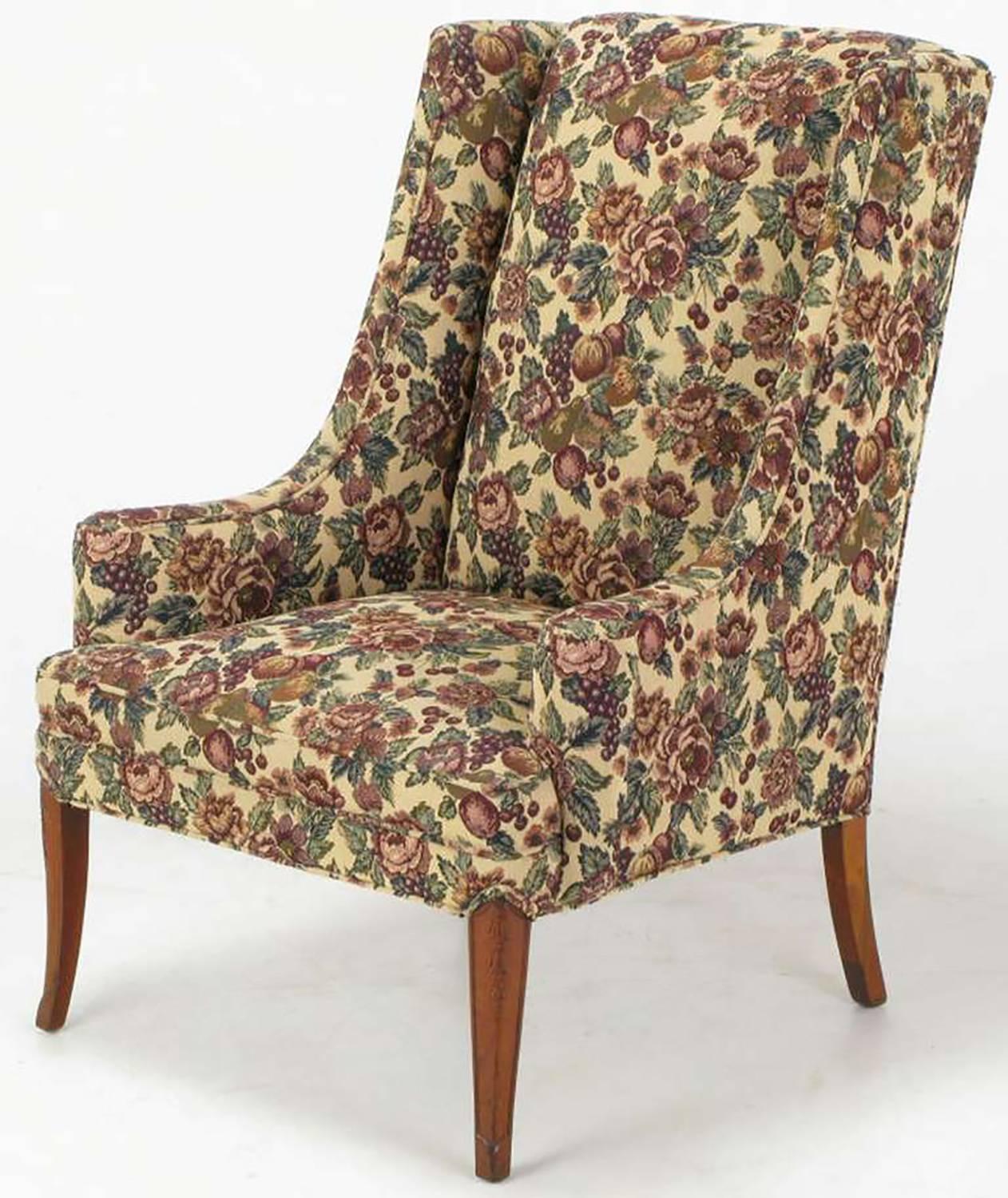 American Pair of Low-Arm Wing Chairs in Grosfeld House Manner