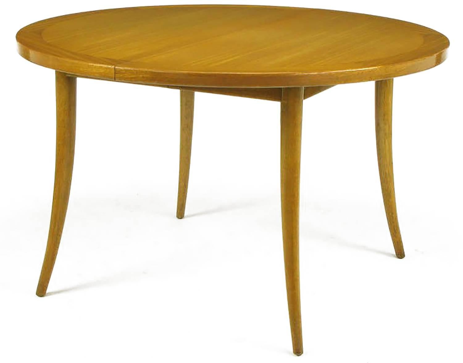 Mid-Century Modern Harvey Probber Bleached Mahogany Saber Leg Dining Table For Sale