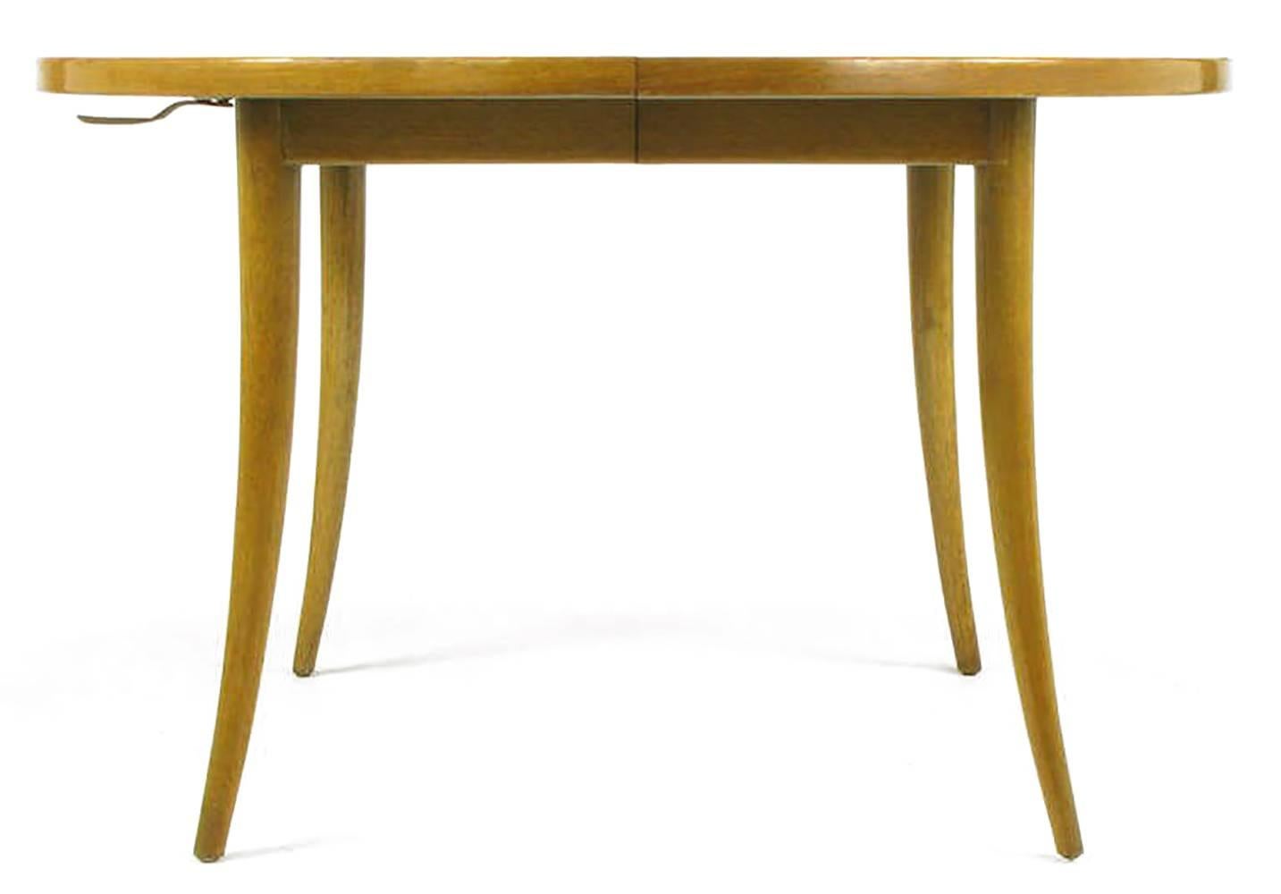 American Harvey Probber Bleached Mahogany Saber Leg Dining Table For Sale