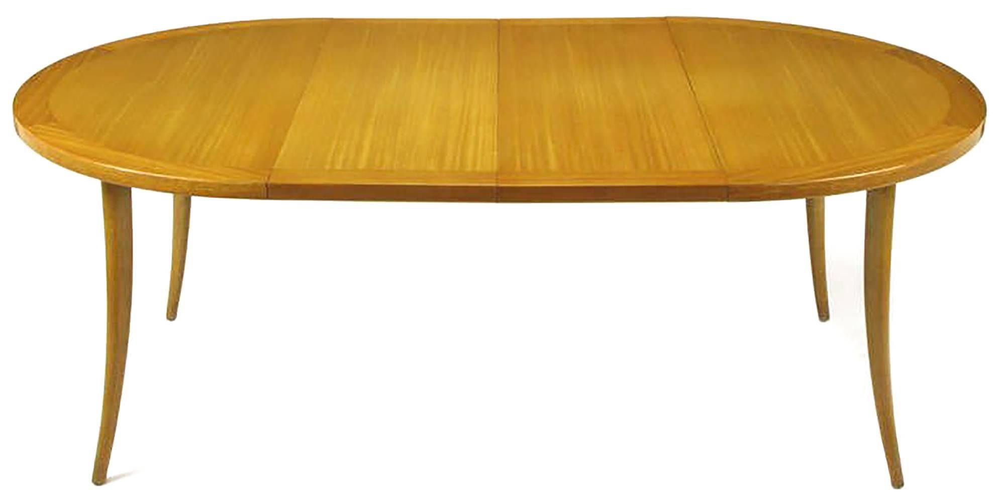Harvey Probber Bleached Mahogany Saber Leg Dining Table In Good Condition For Sale In Chicago, IL