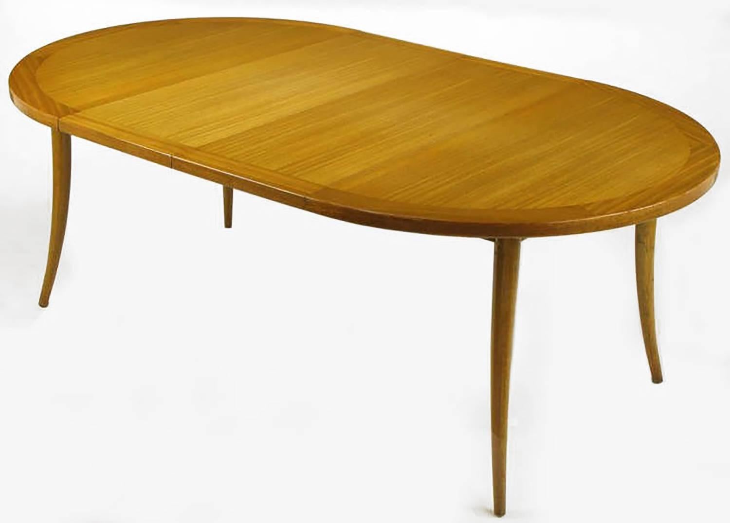 Mid-20th Century Harvey Probber Bleached Mahogany Saber Leg Dining Table For Sale