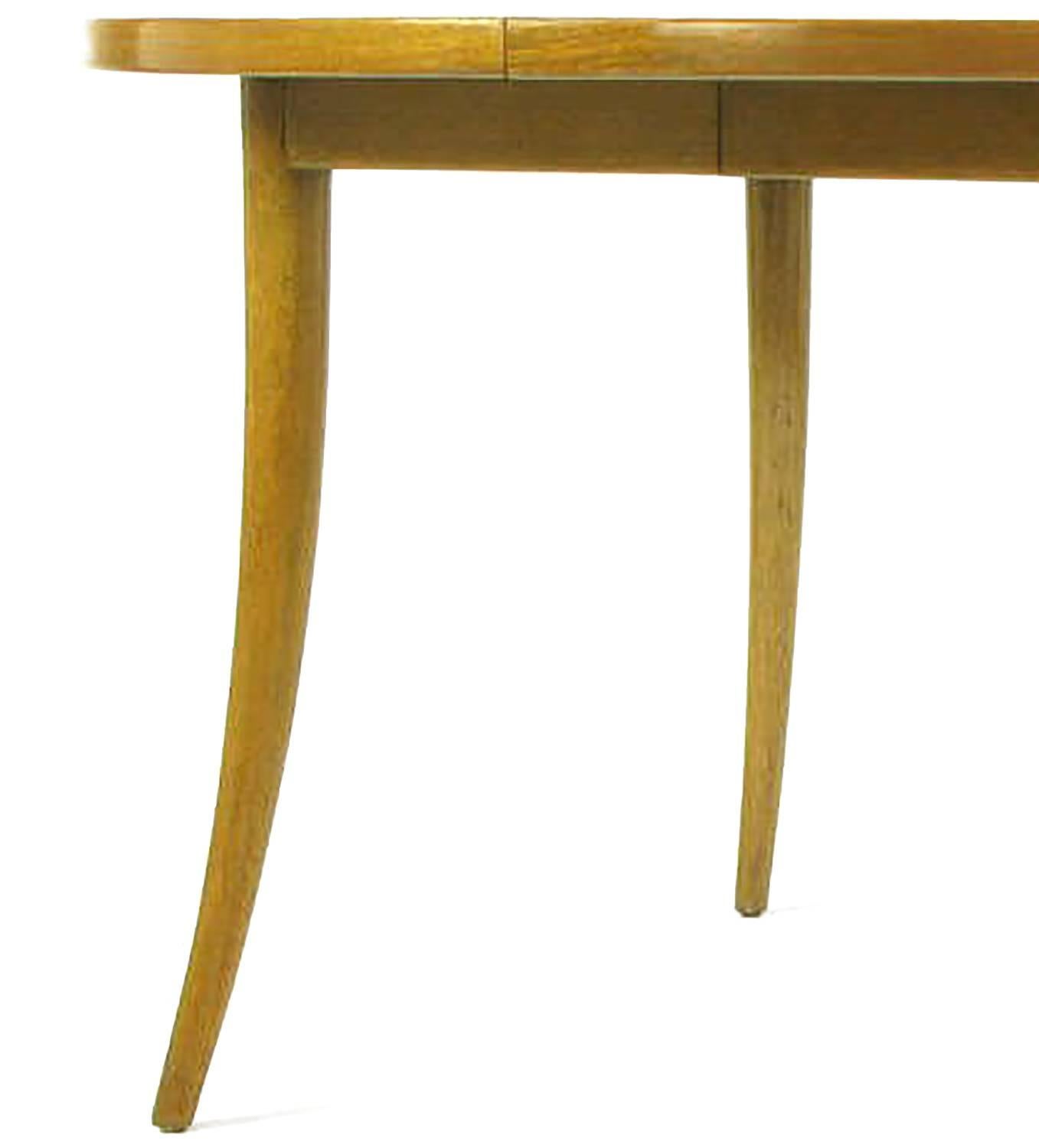 Harvey Probber Bleached Mahogany Saber Leg Dining Table For Sale 1