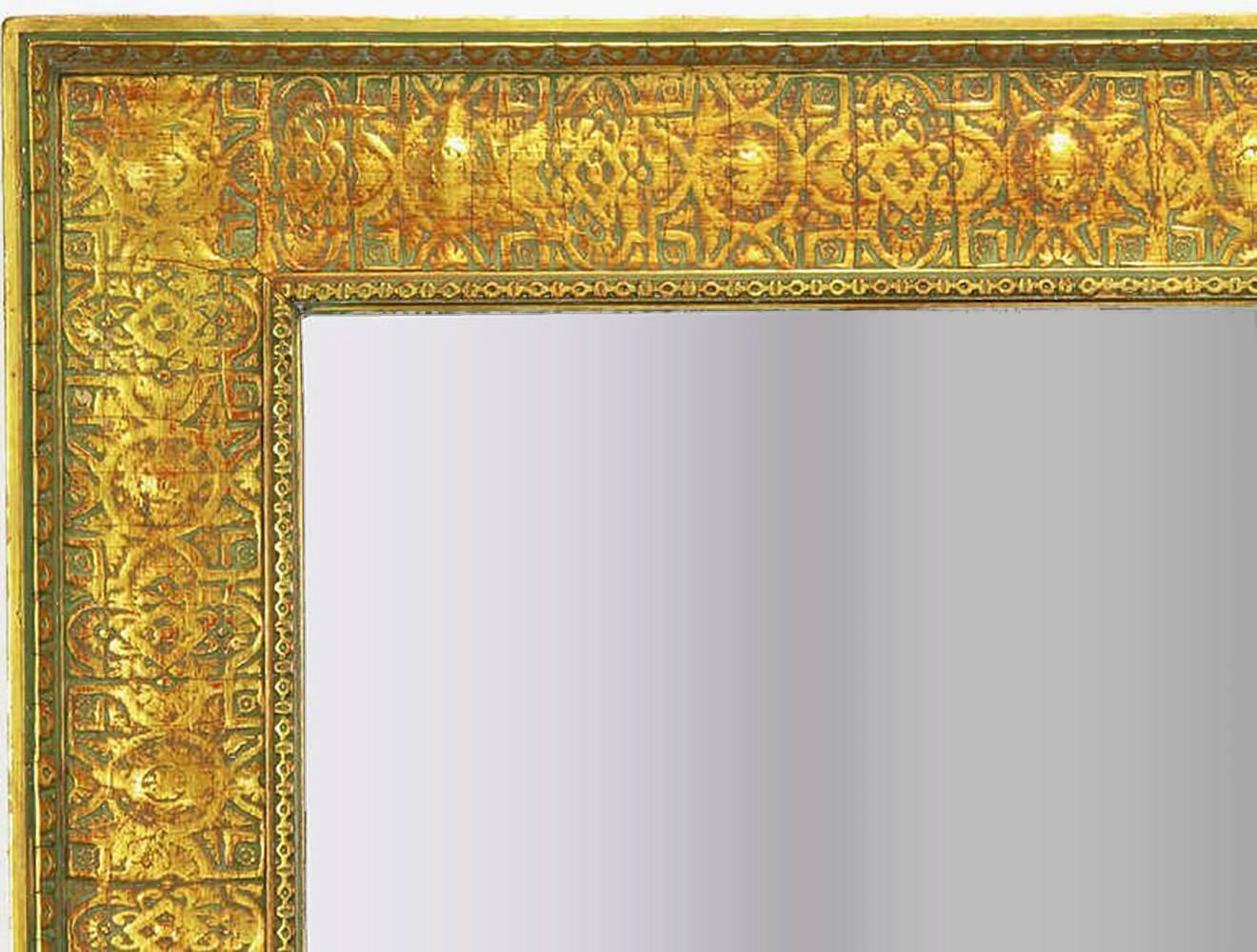 Pair of Large 1920s Egyptian Influenced Gilt Frame Mirrors In Good Condition In Chicago, IL