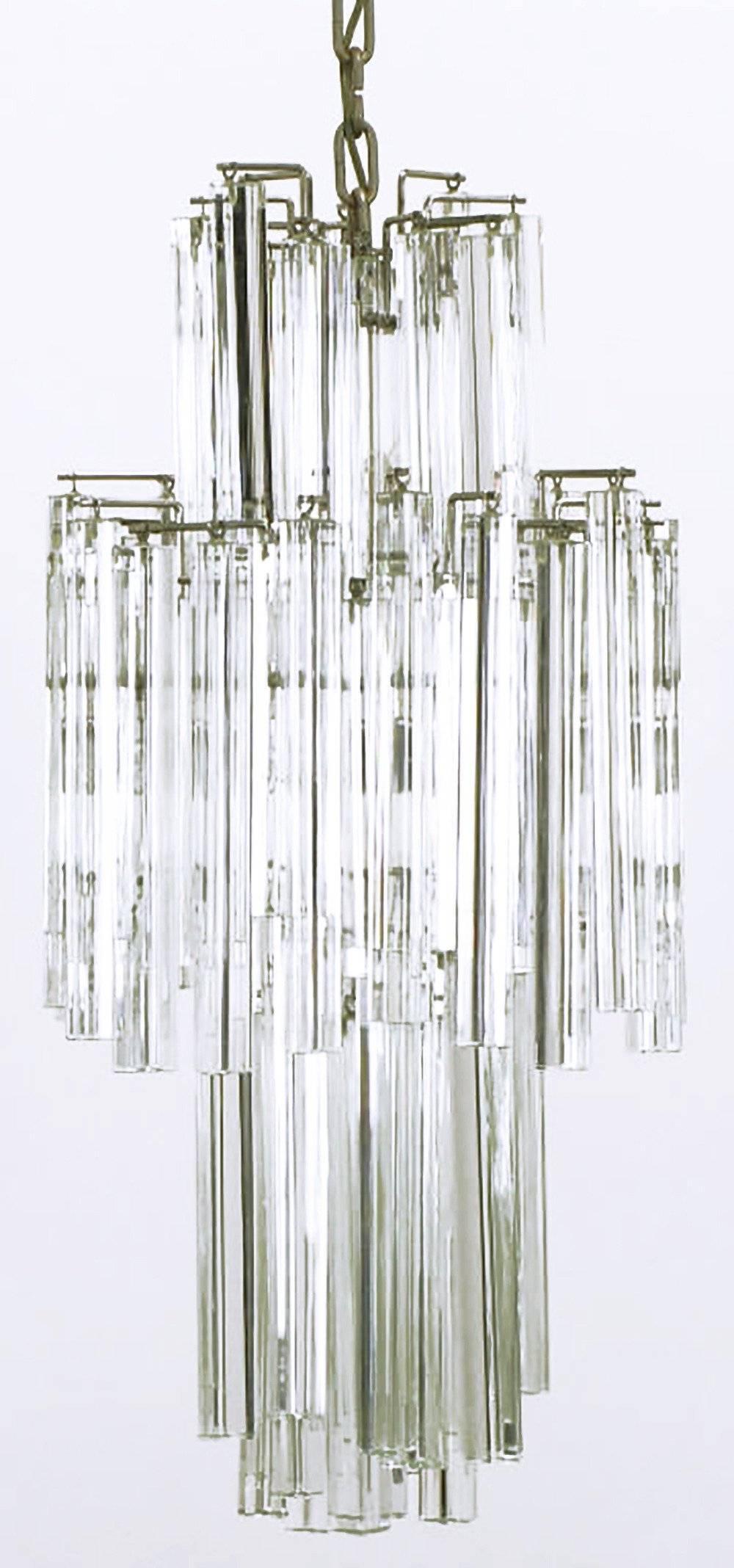 Chromed steel frame Venini chandelier with 11