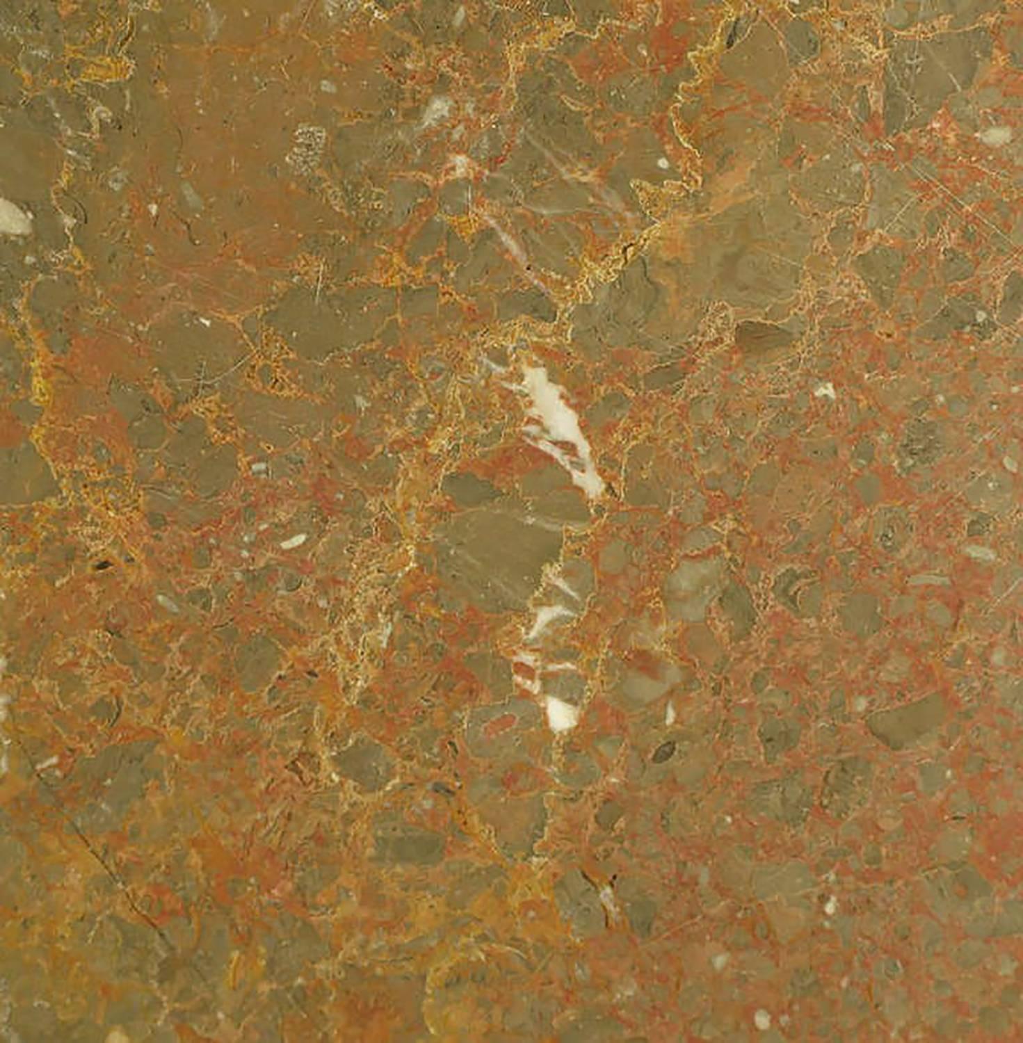 Table basse à colonne en marbre rouge brésilien avec plateau épais en lucite en vente 2