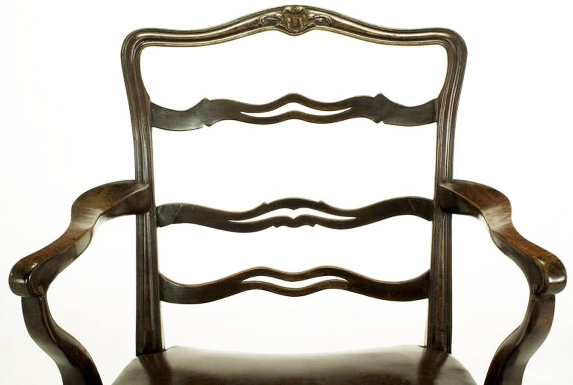 Pair of Early 1900s George III Style Ribbon Back Armchairs 2