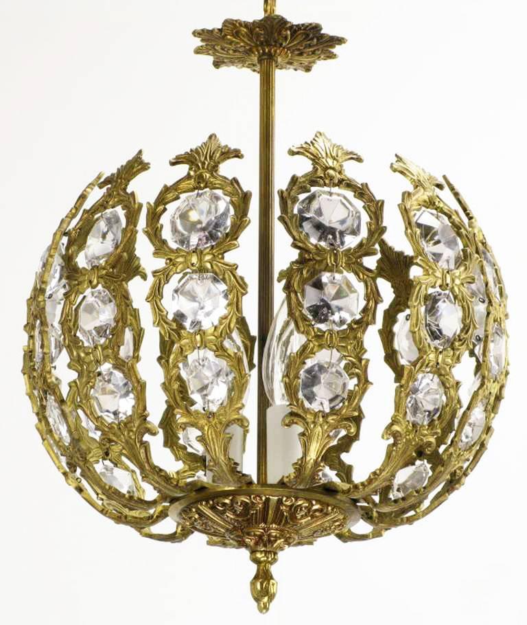 crystal globe pendant light