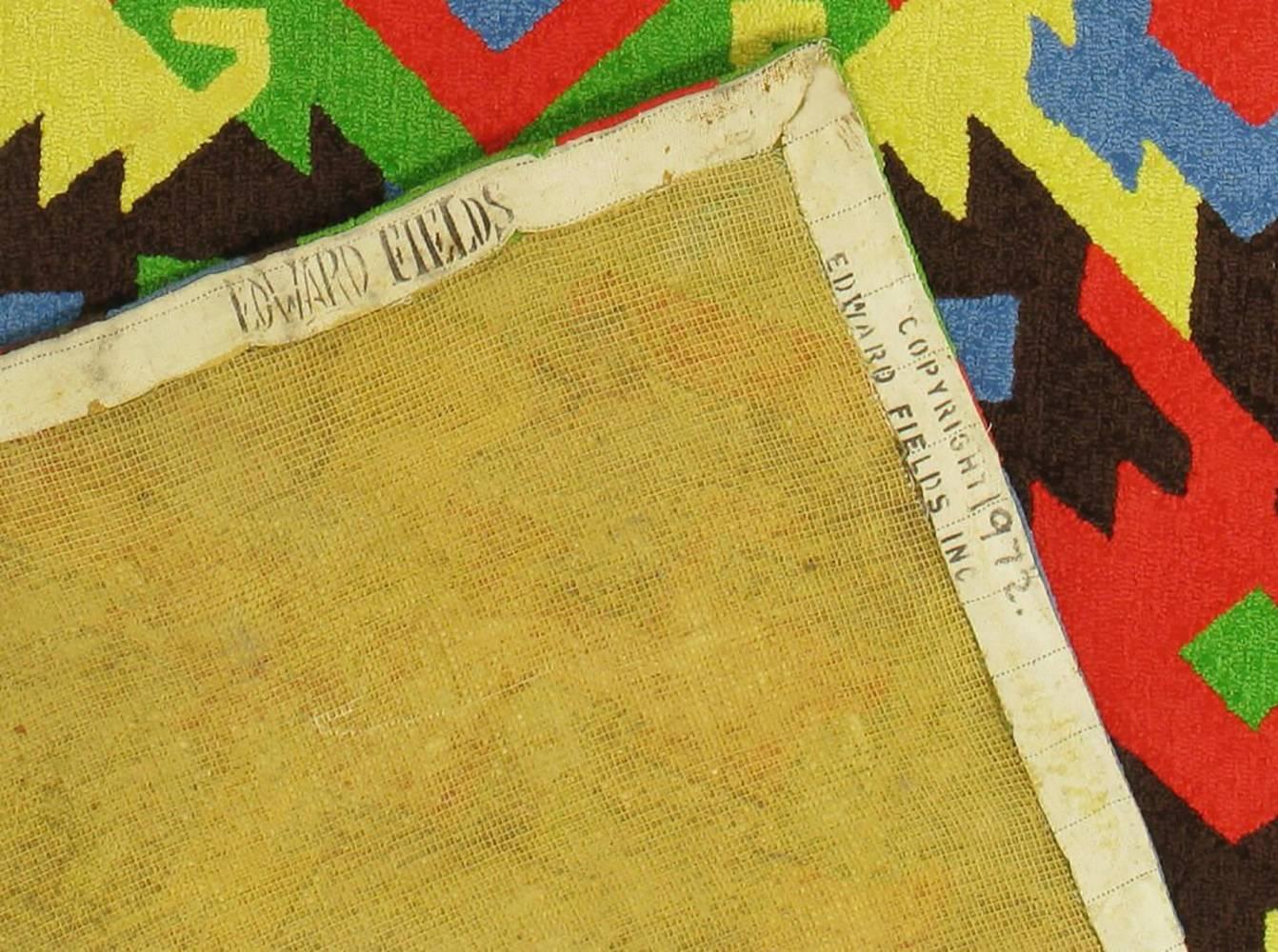 Wool Edward Fields 1972 Colorful Geometric Rug