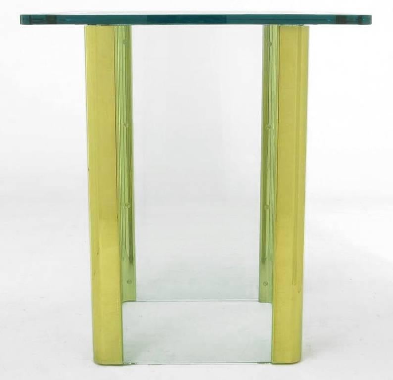 Eleganter, eleganter Spieltisch aus geätztem Glas im Stil der Pace Collection (Ende des 20. Jahrhunderts) im Angebot