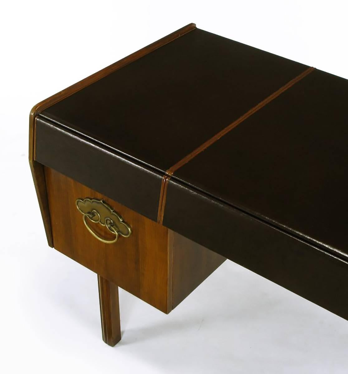 American Bert England Persian Walnut and Leather Desk for John Widdicomb For Sale