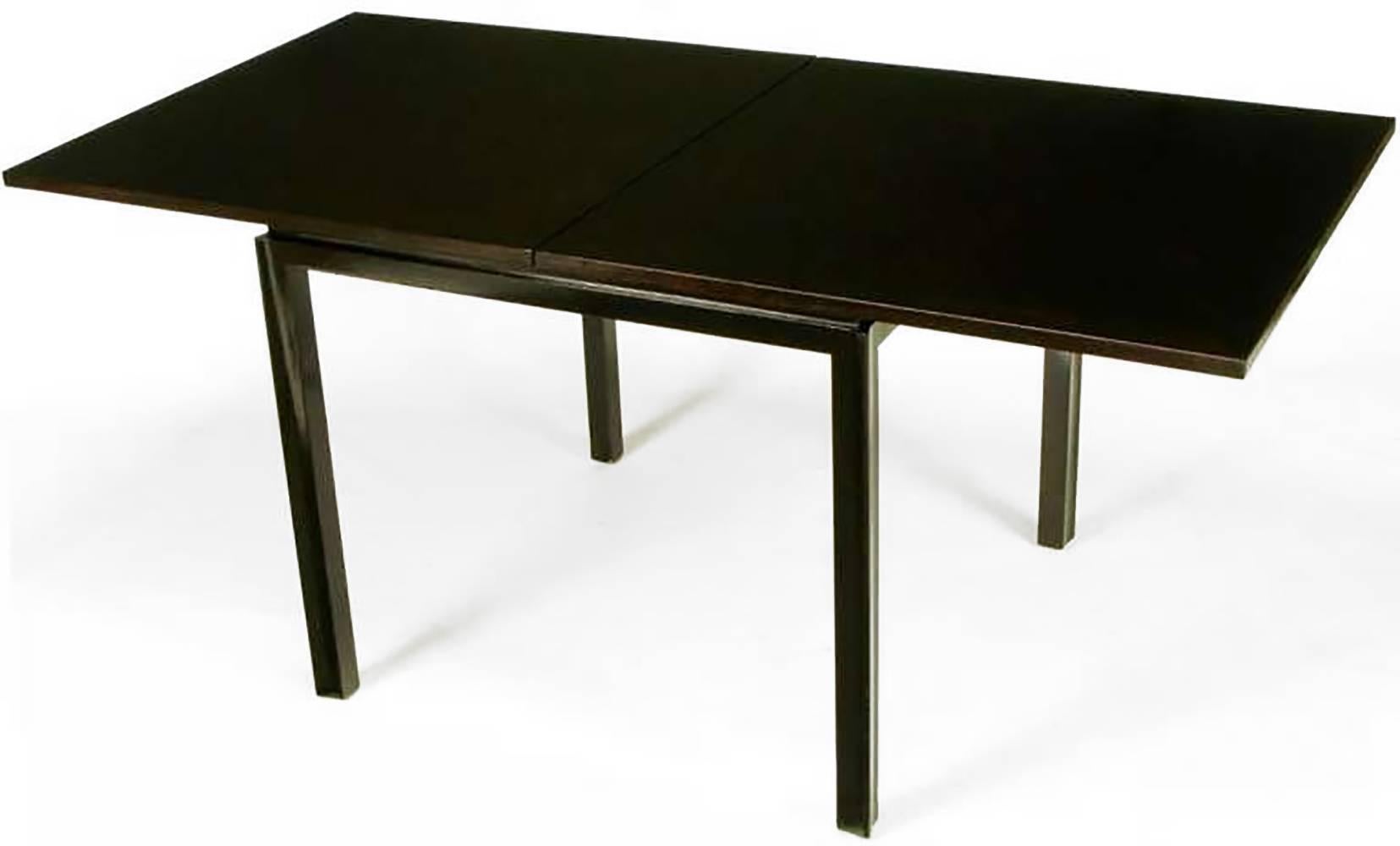 Edward Wormley Ebonized Walnut Flip-Top Game Table In Good Condition In Chicago, IL