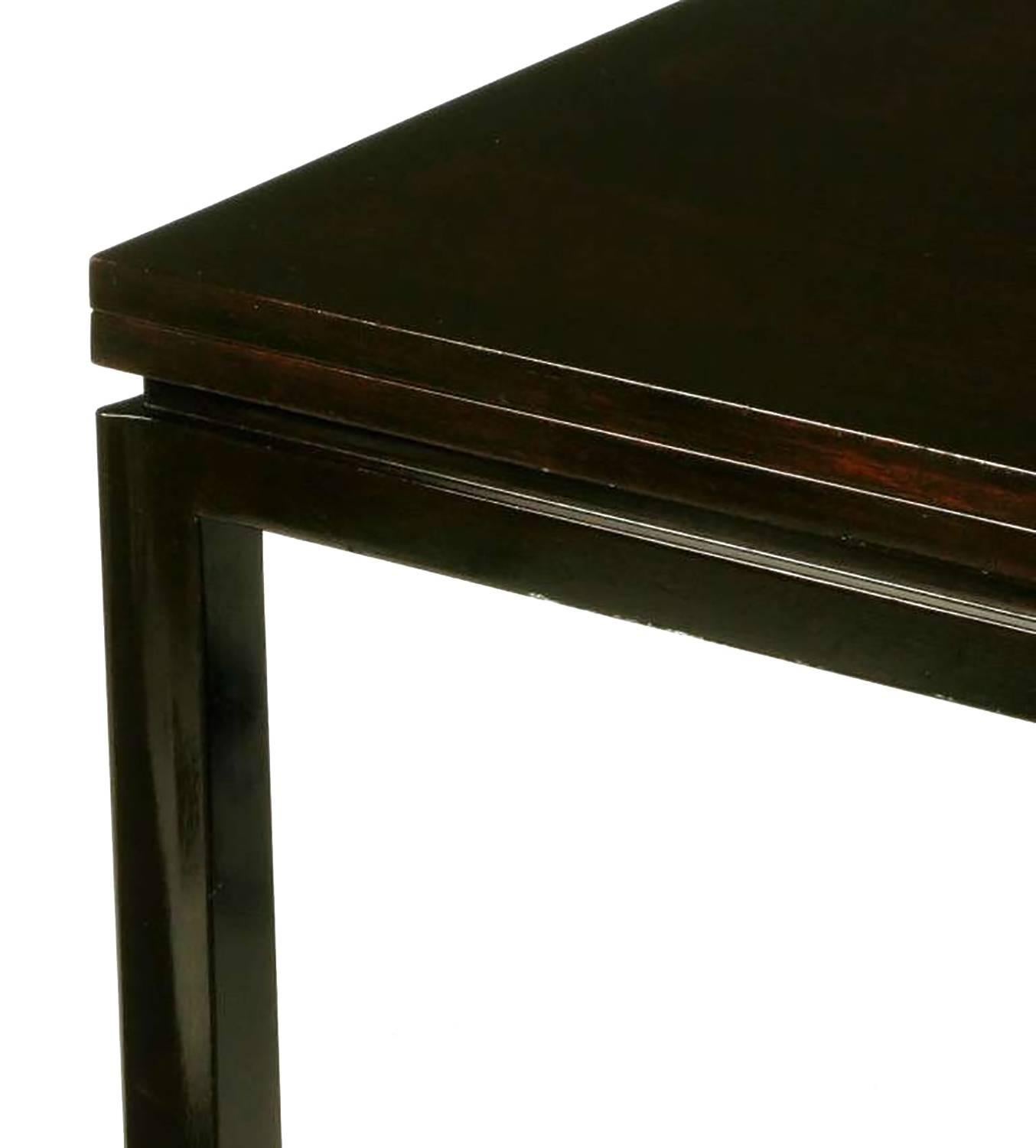 Brass Edward Wormley Ebonized Walnut Flip-Top Game Table