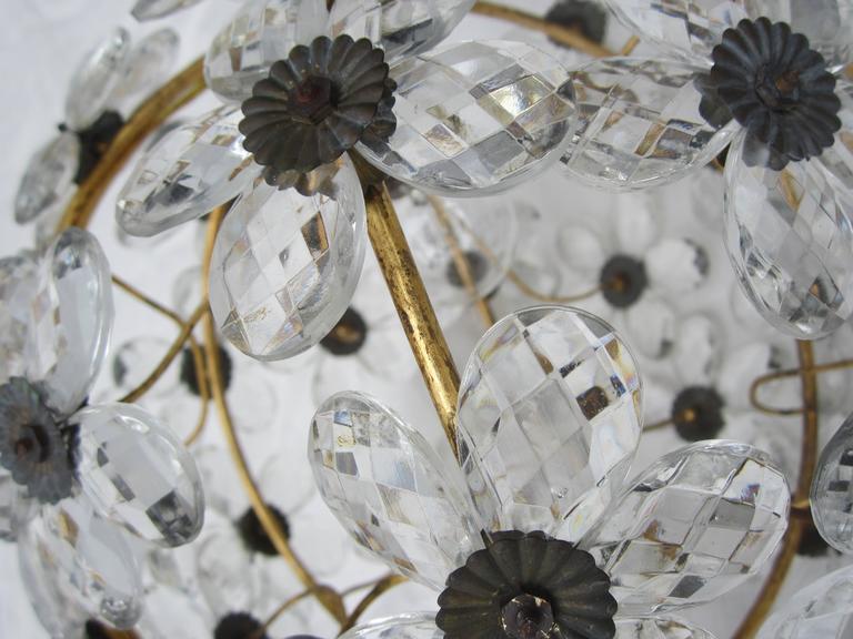 French Crystal Flower Ball Chandelier at 1stDibs