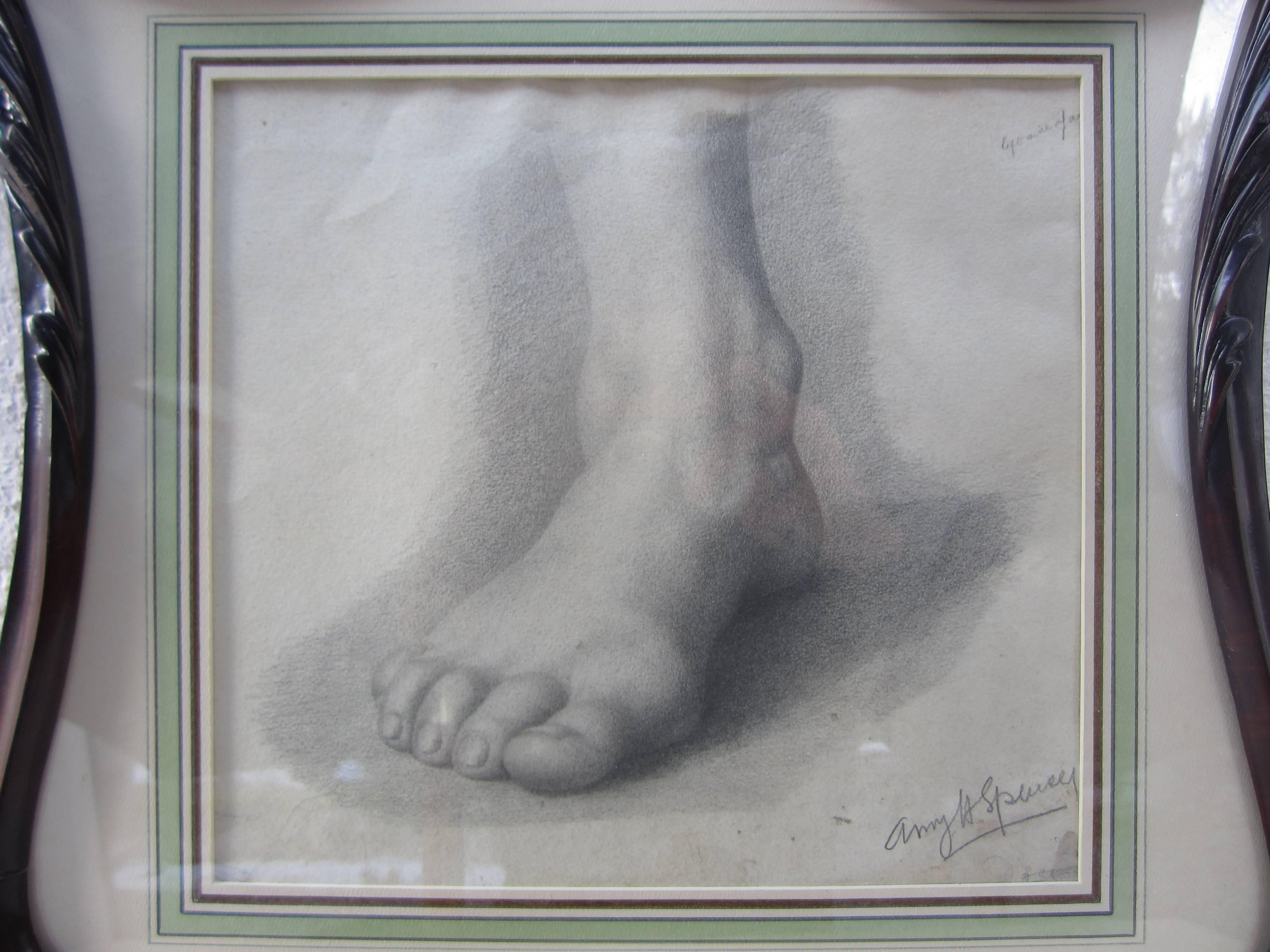 20th Century Pencil Study of a Foot