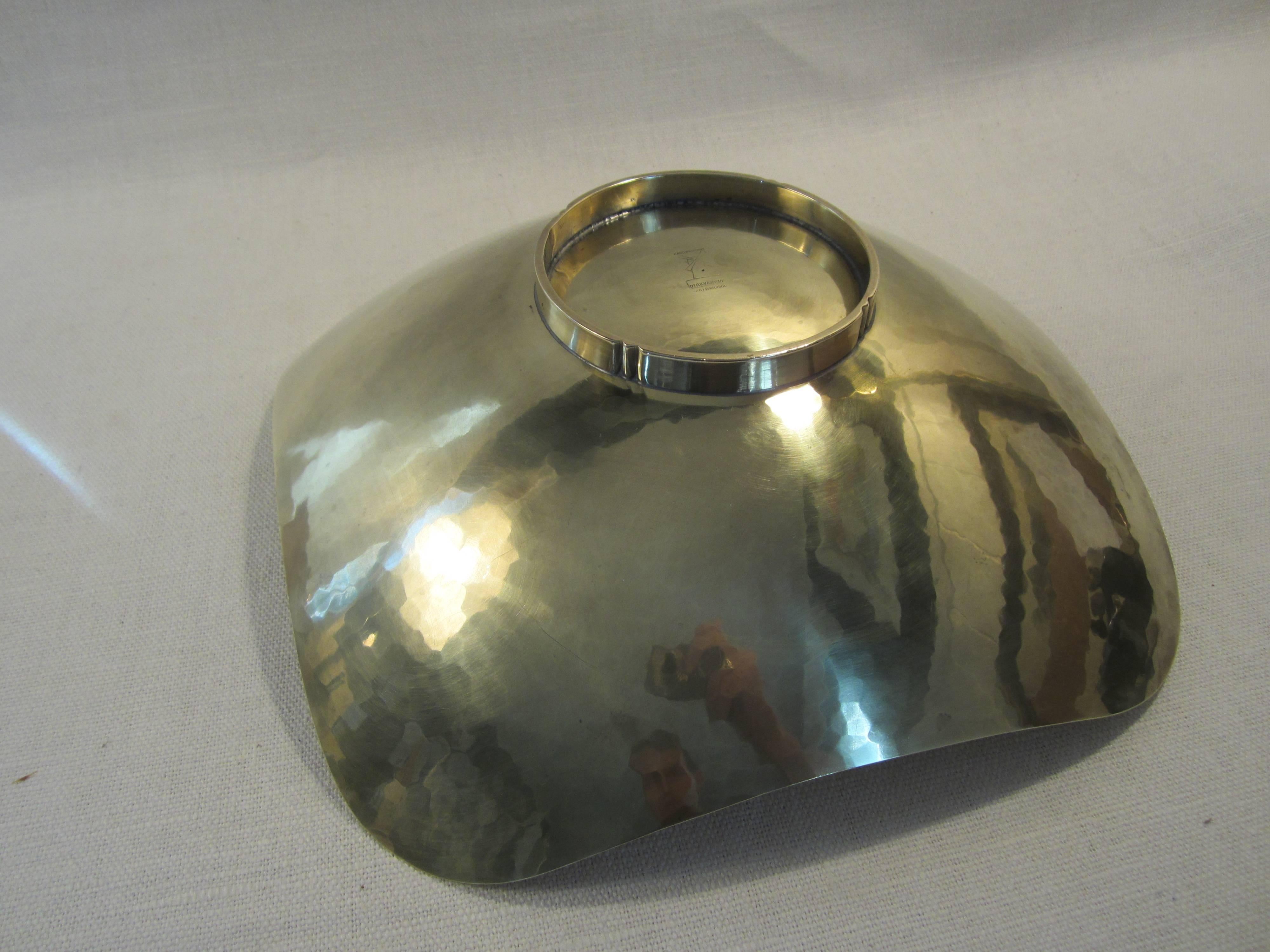 Dirk Van Erp Hand-Wrought Brass Bowl In Excellent Condition In East Hampton, NY