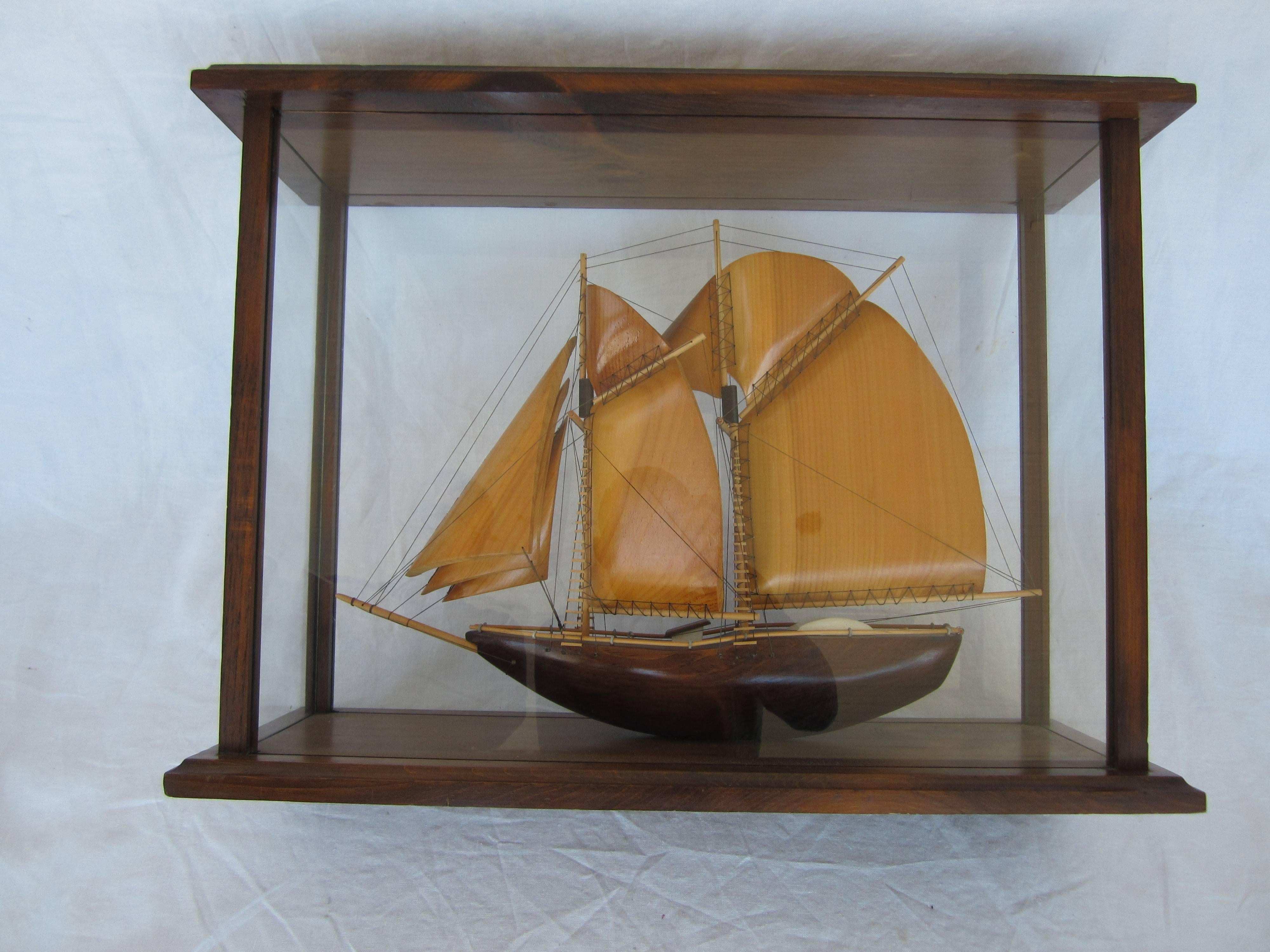 Chinese Ship in a Glass Showcase 1
