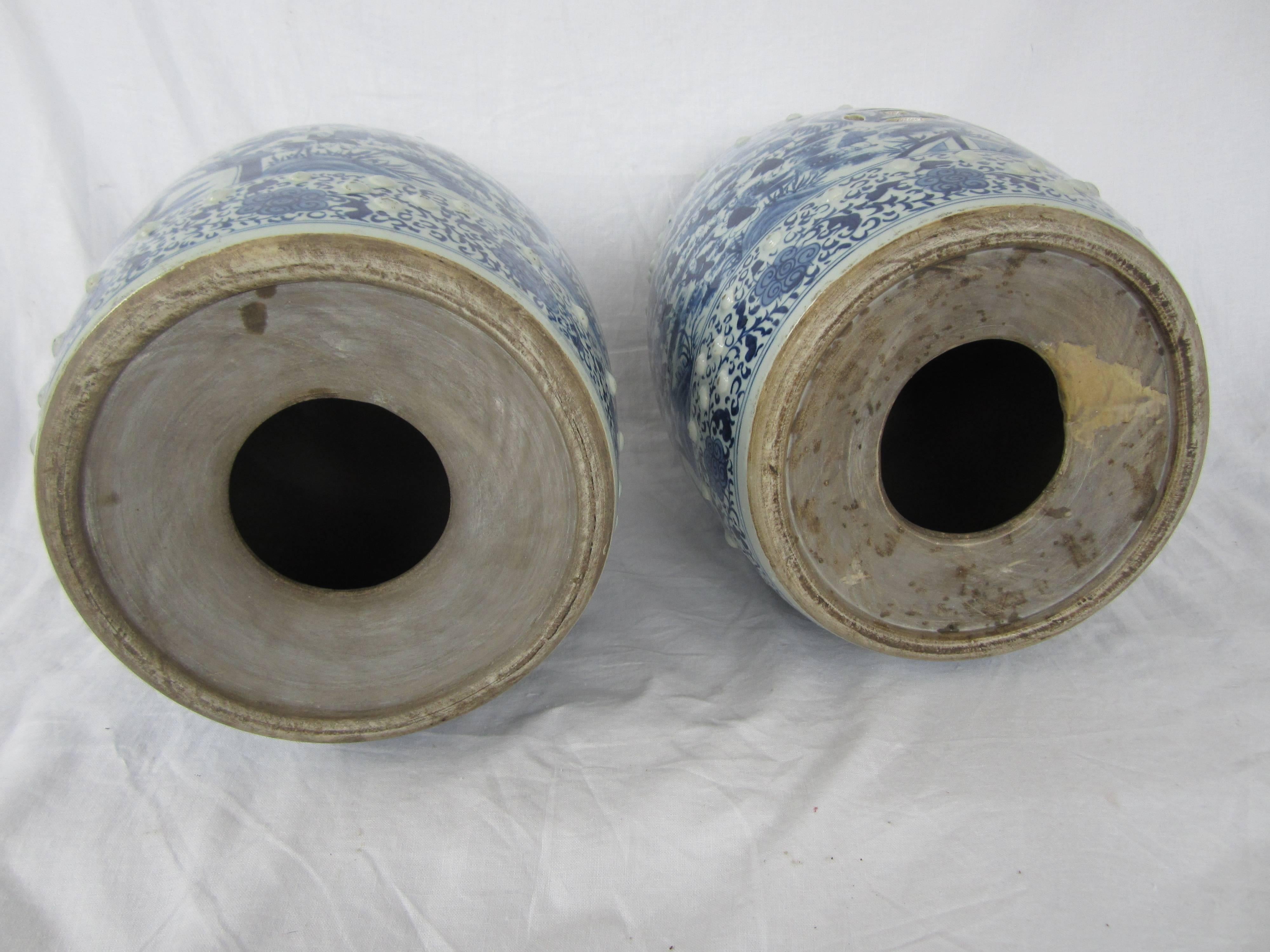 Pair of Chinese Blue and White Garden Seats 2