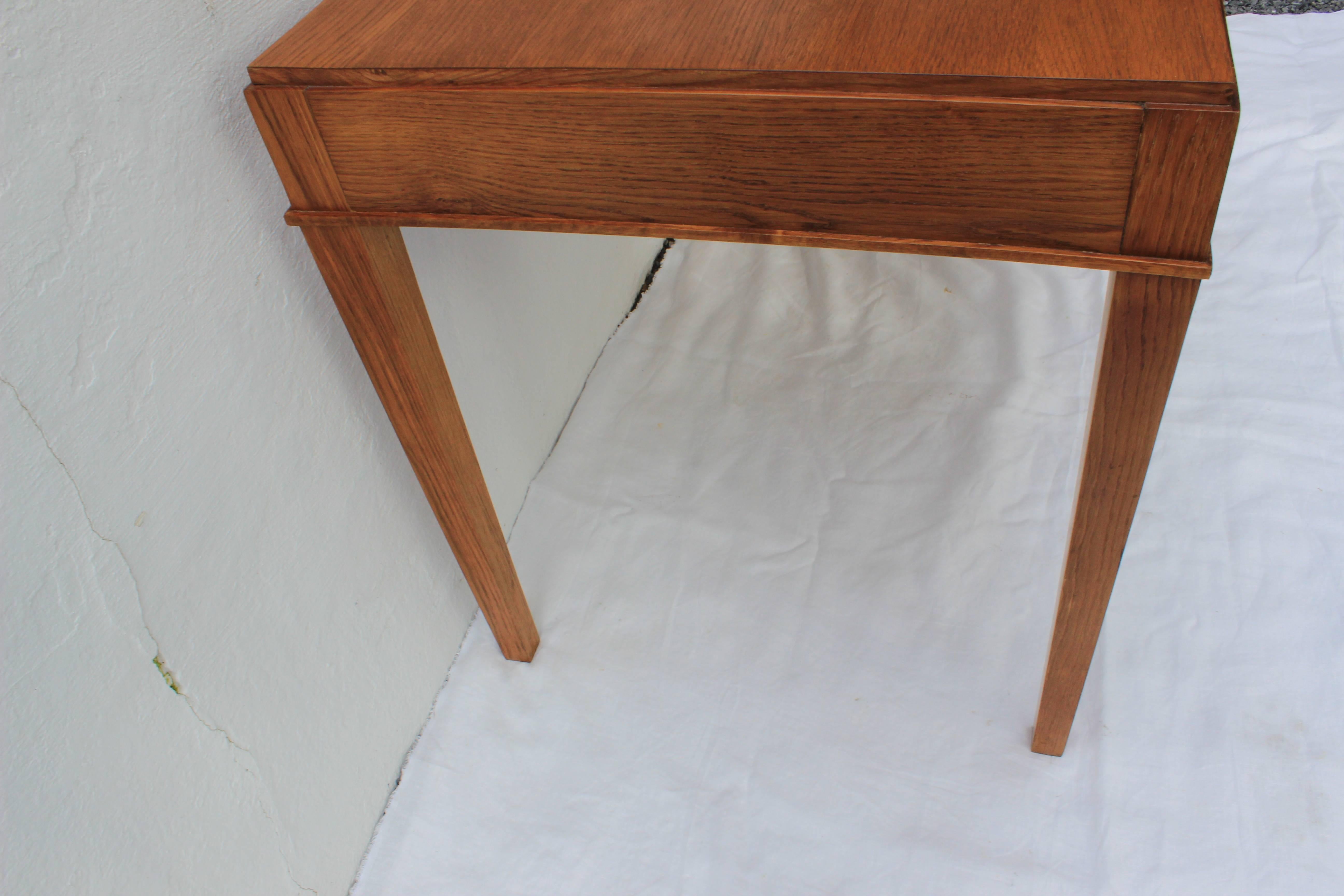 French Jacques Adnet Oak Desk and Chair