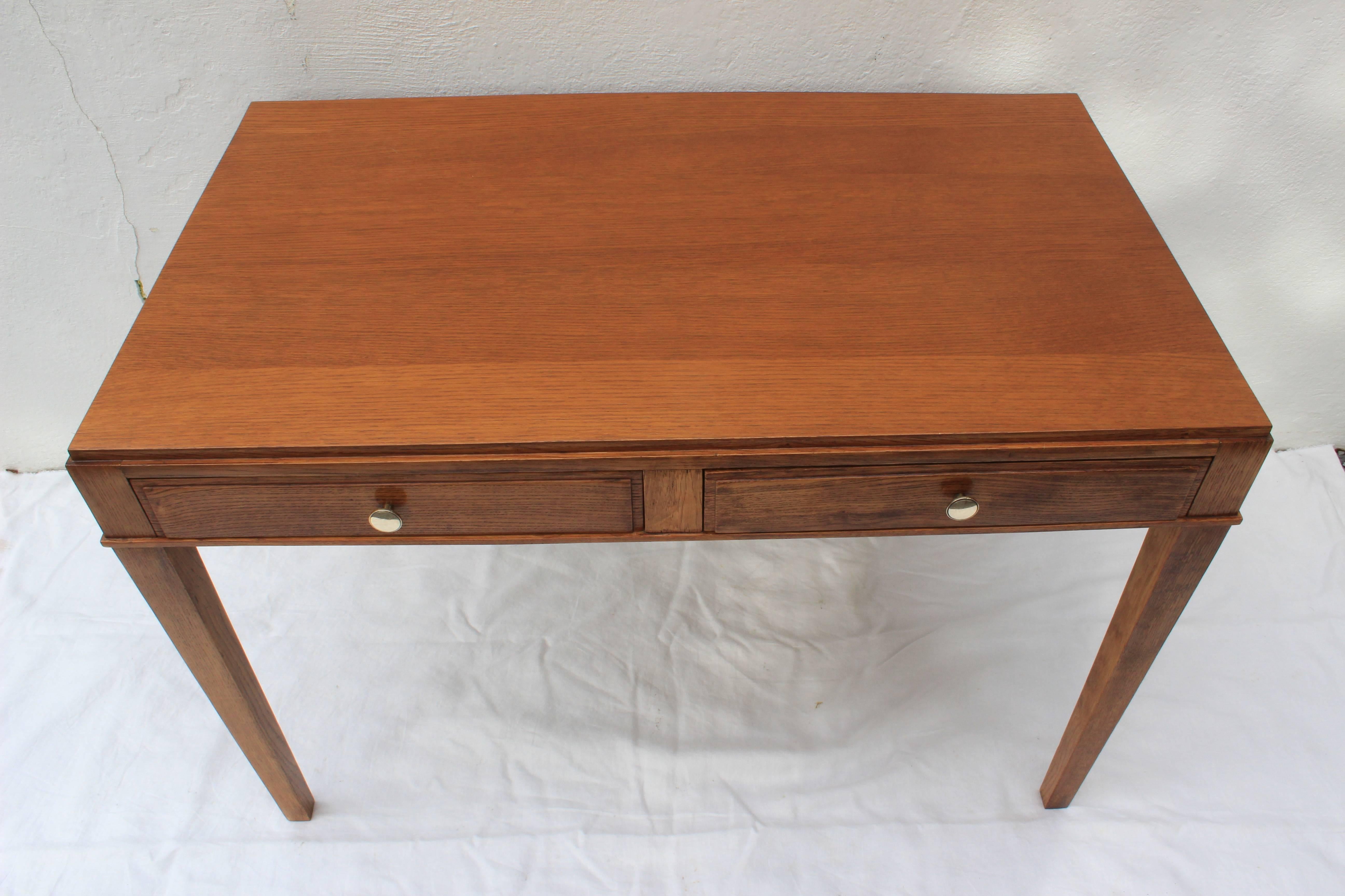 Mid-20th Century Jacques Adnet Oak Desk and Chair