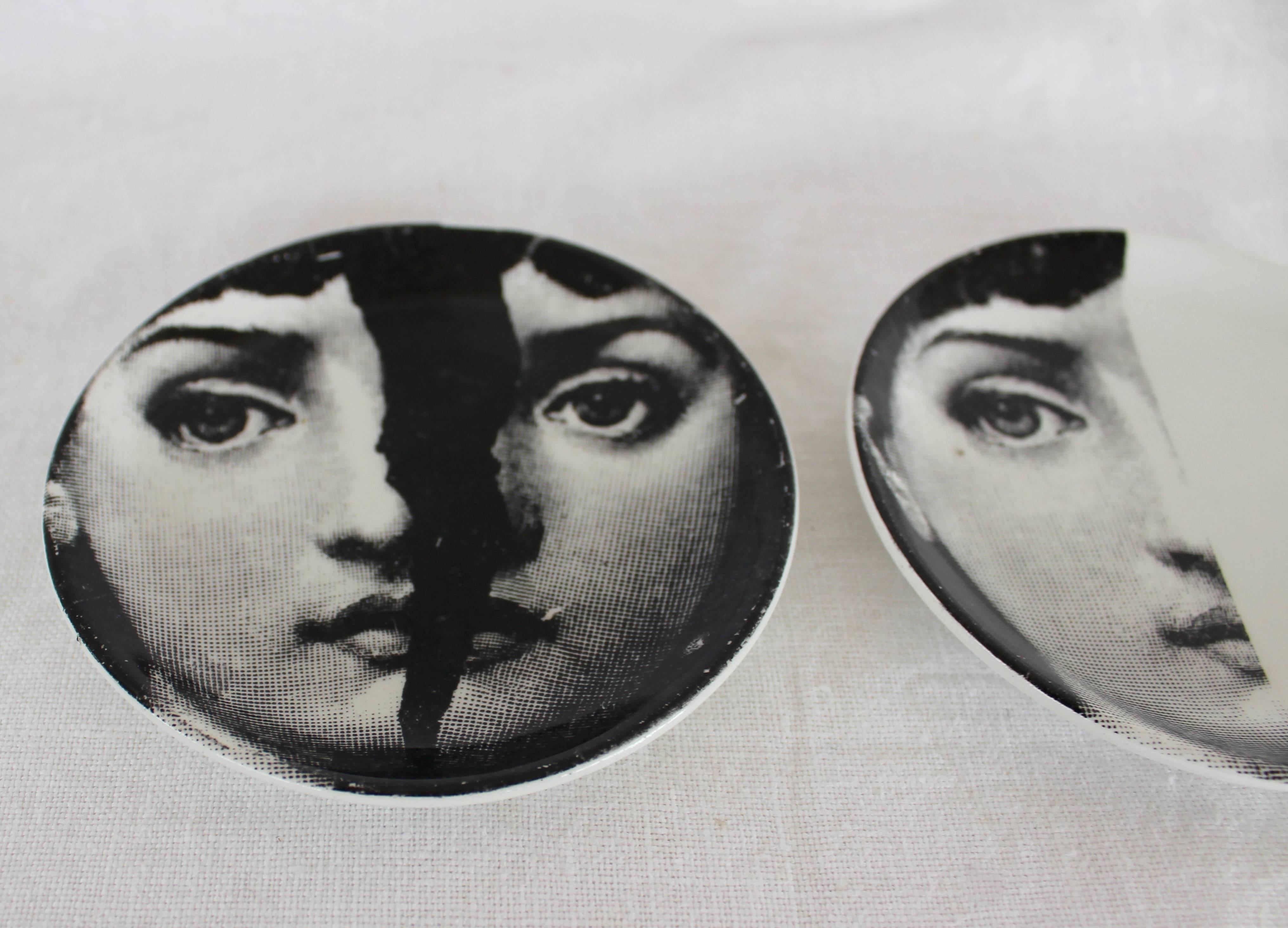 Two porcelain coasters by Piero Fornasetti.
Italy, 1960s.