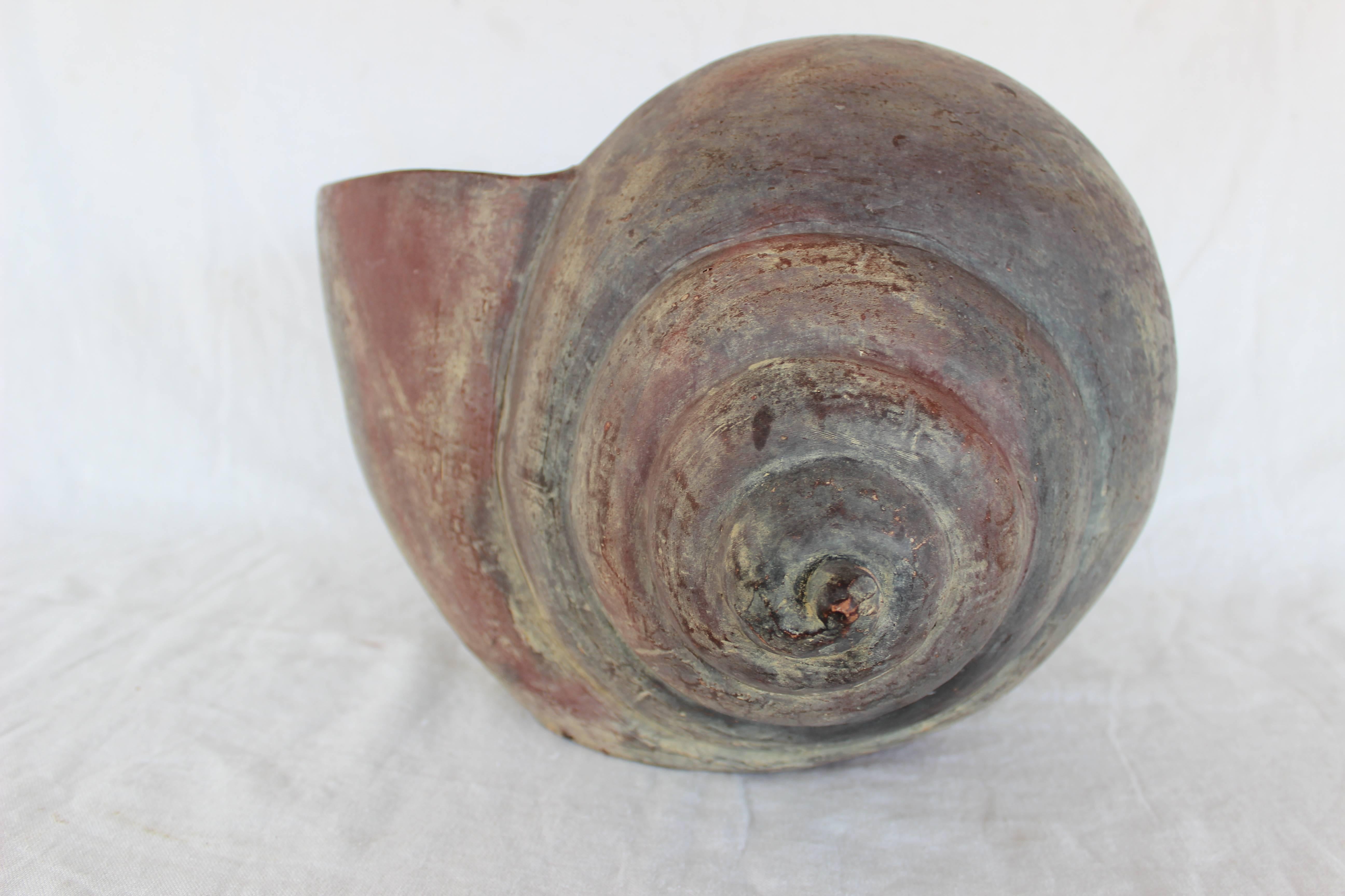 Ceramic Shell Vessel In Excellent Condition In East Hampton, NY