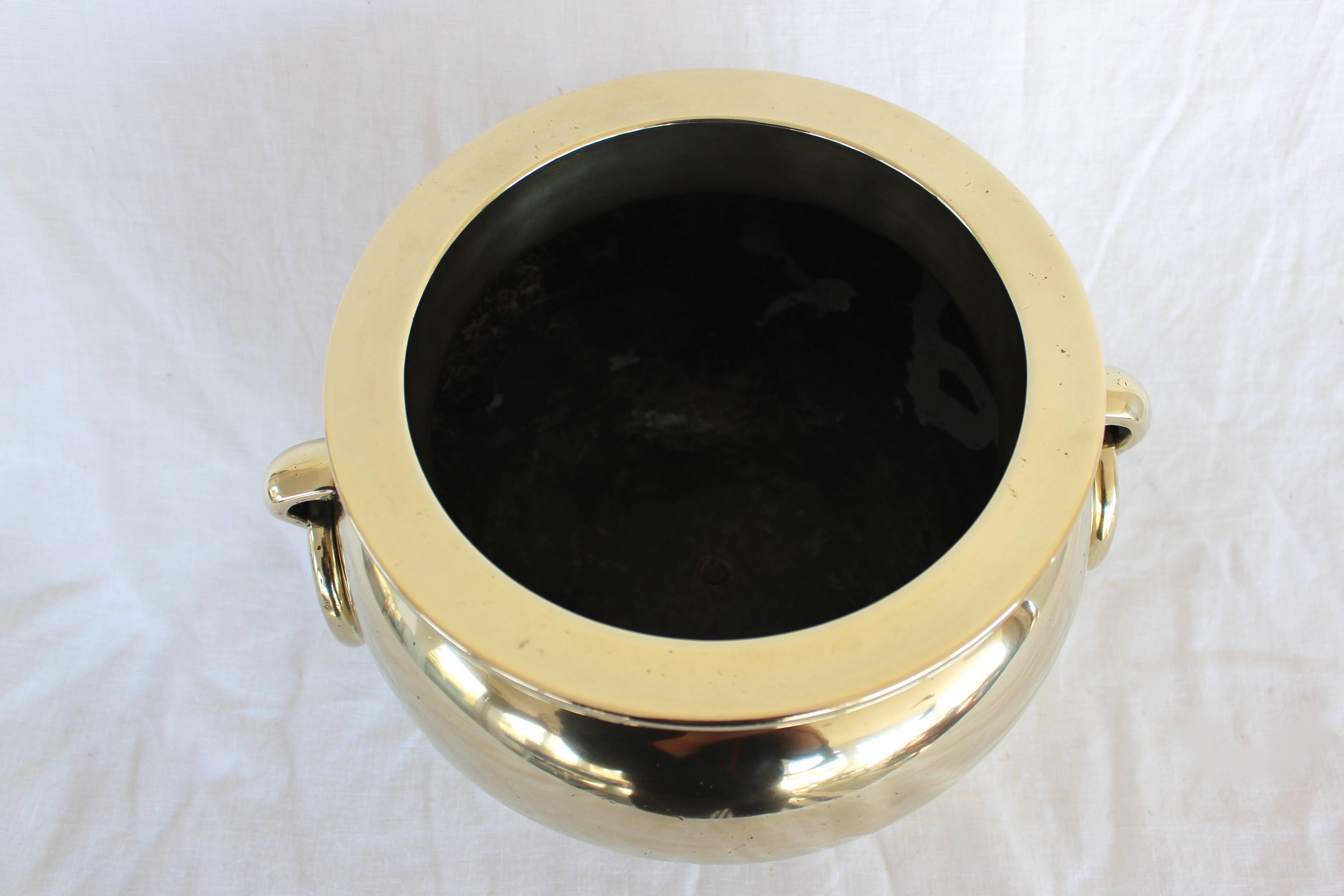 20th Century Chinese Solid Brass Cachepot For Sale