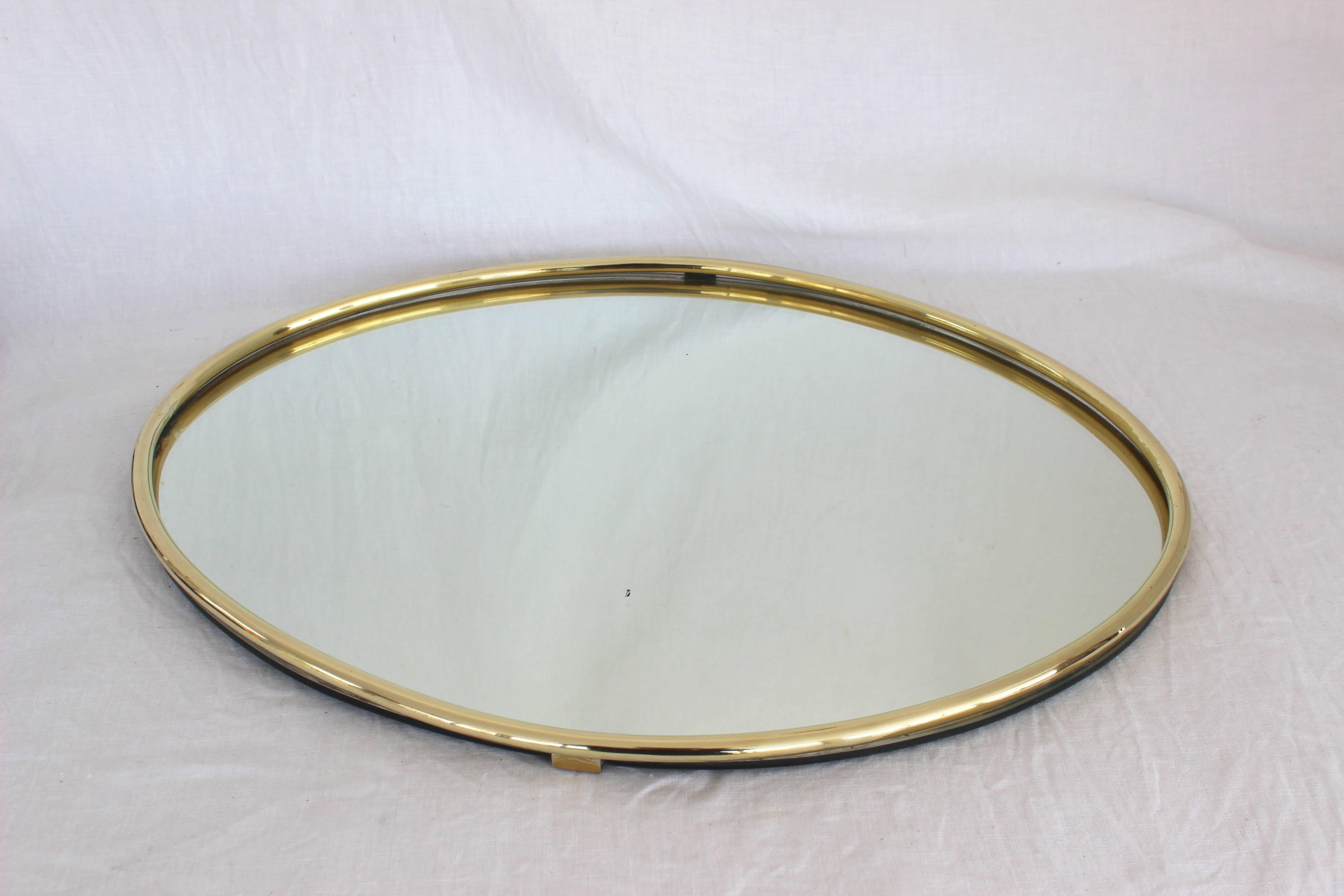 Italian brass mirror.