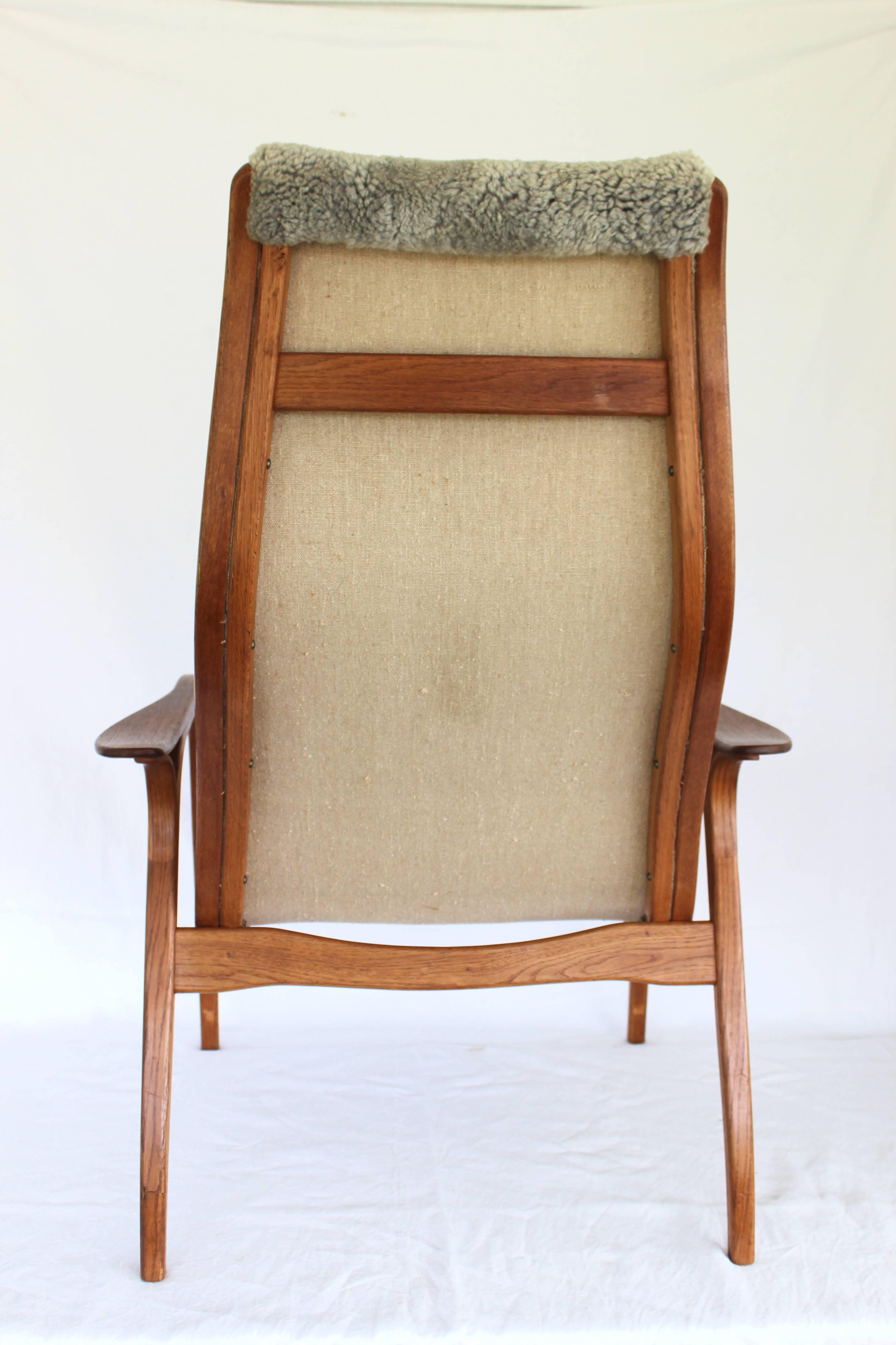 Scandinavian Modern Lamino Chair and Ottoman by Yngve Ekström for Swedese