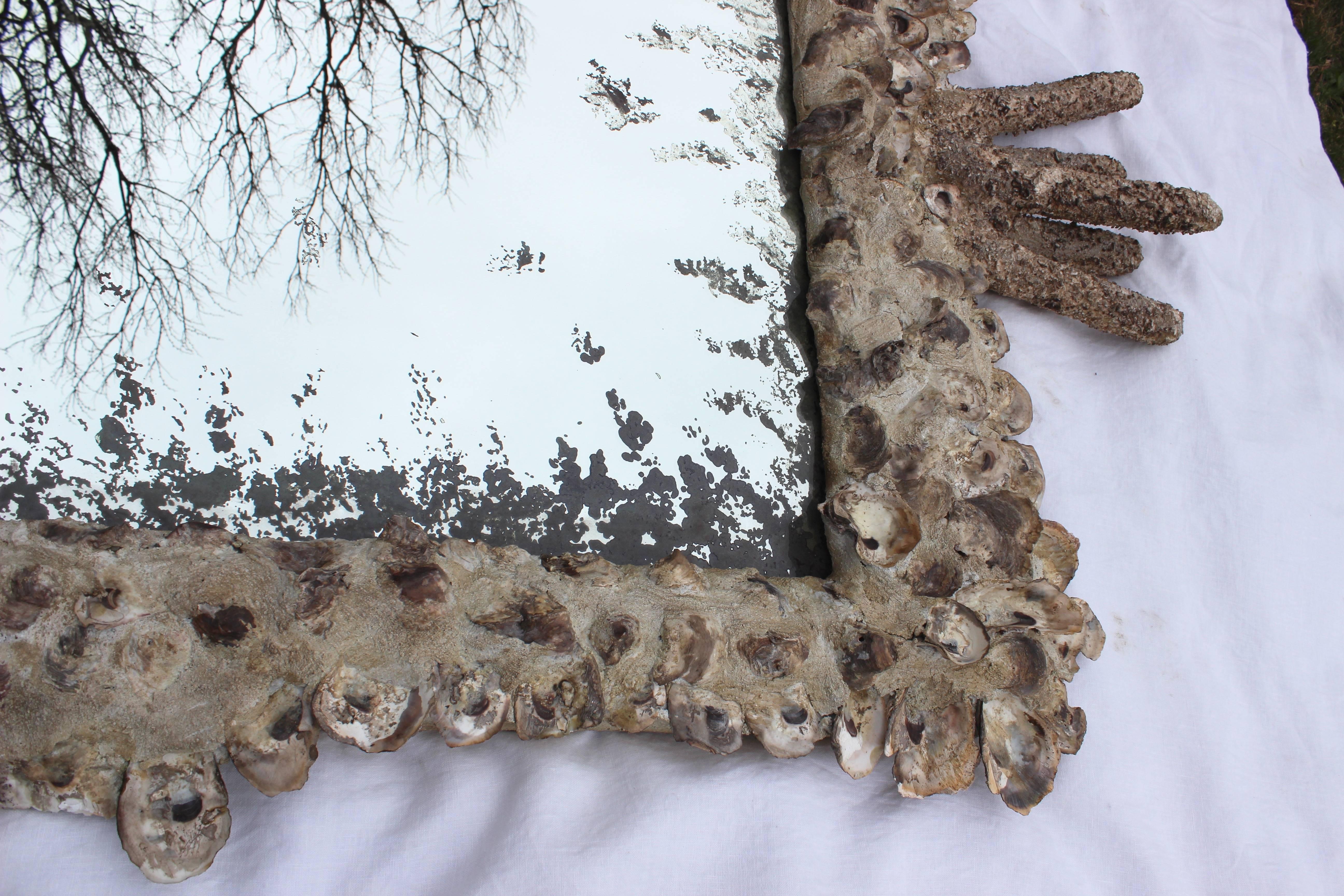 Grotto Style Oyster Shell Mirror 1