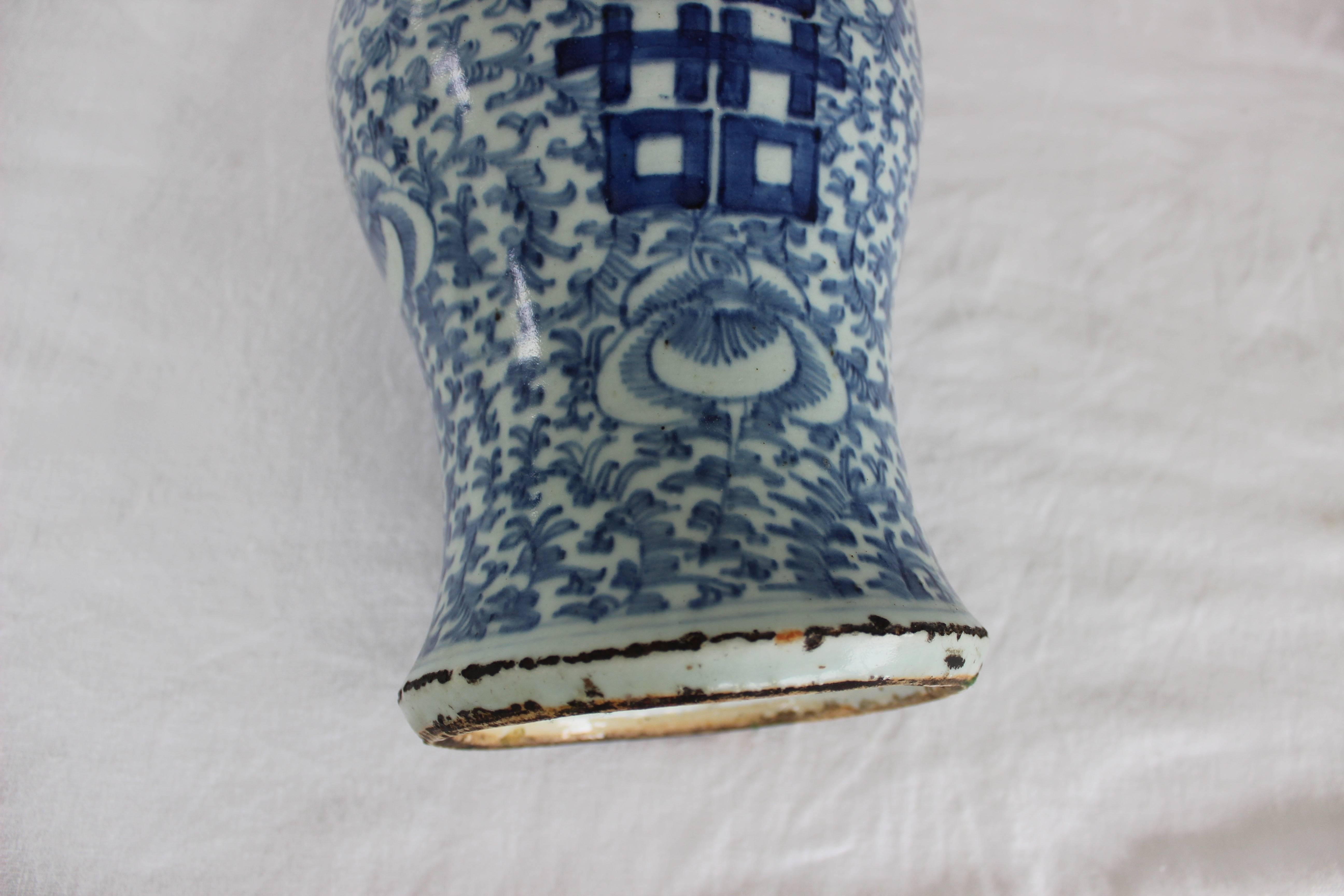 Chinese Blue and White Trumpet Vase In Excellent Condition In East Hampton, NY