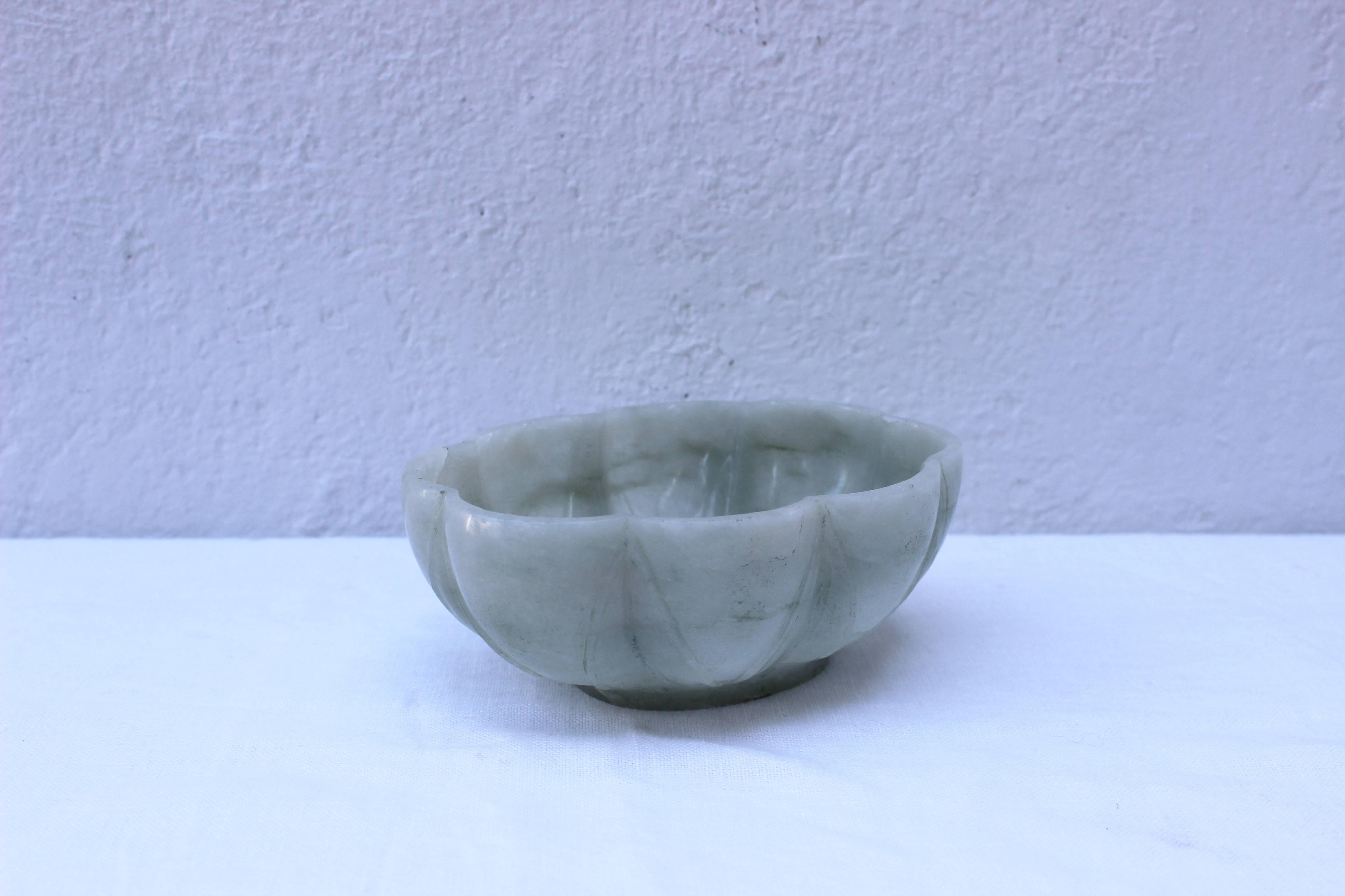 Chinese Jadeite hardstone oval bowl.