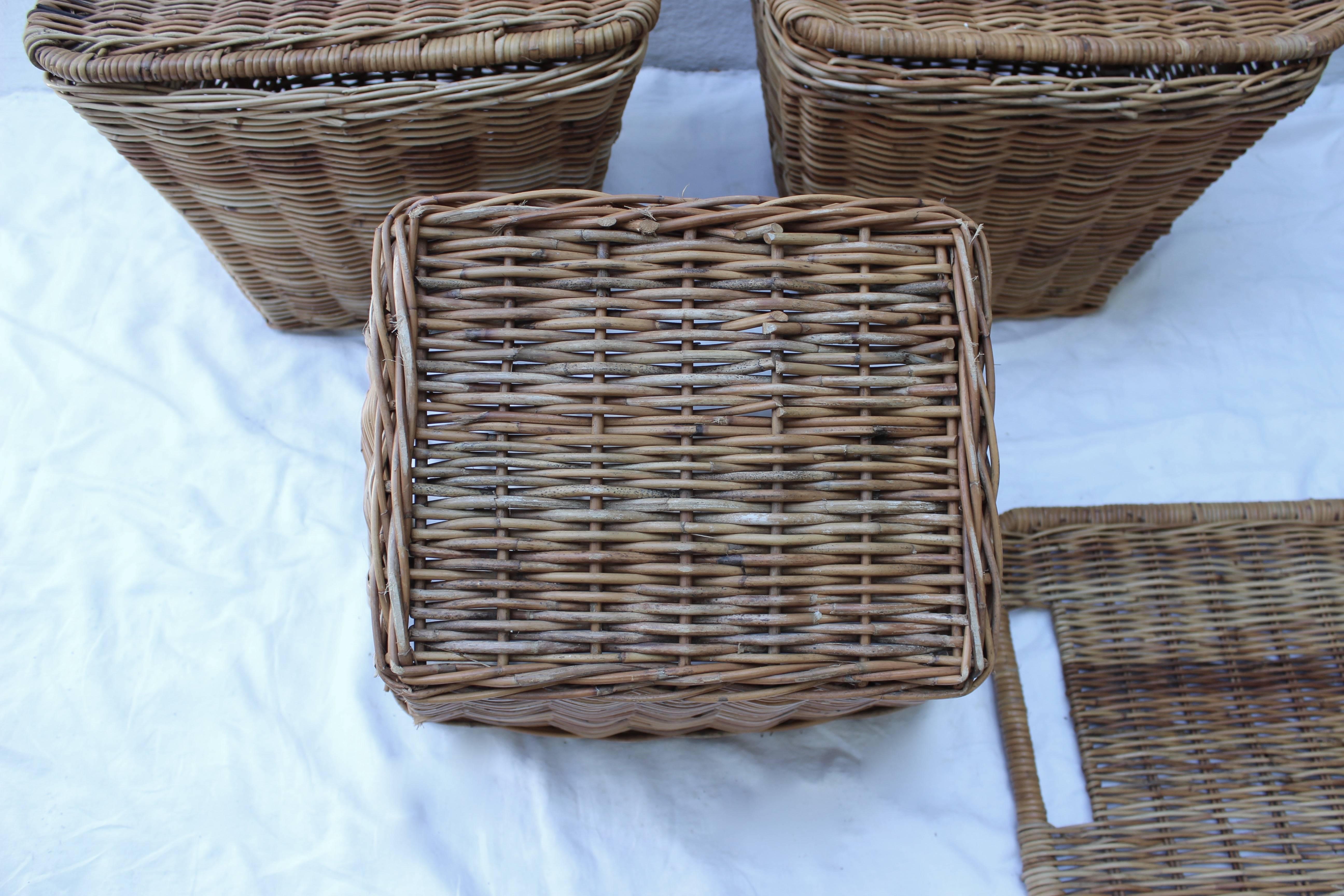 Set of Three Wicker Baskets 1