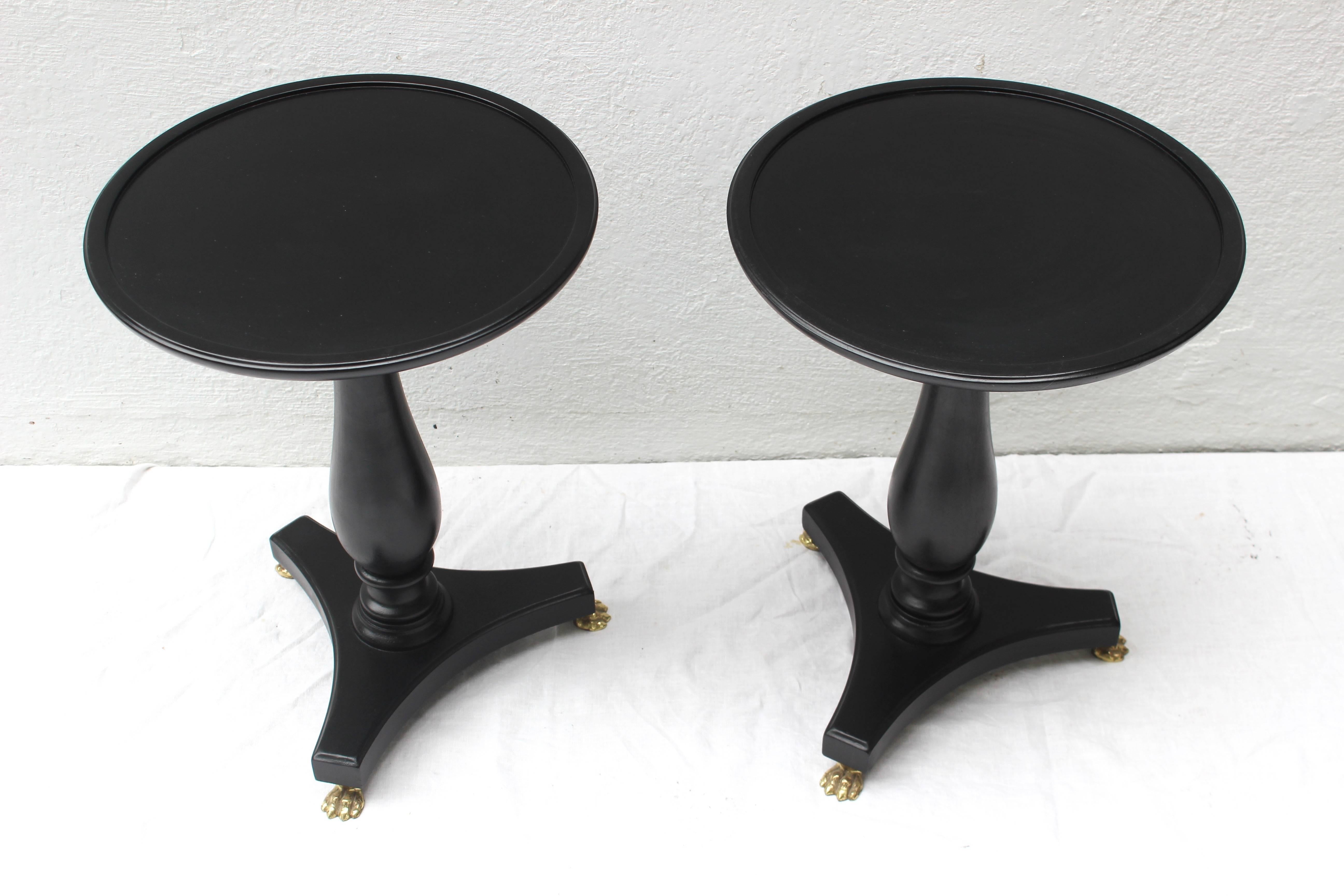 Pair of Pedestal Tables In Excellent Condition In East Hampton, NY