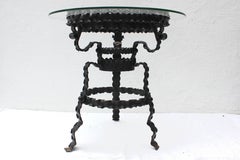 Painted Wrought Iron Ribbon Table