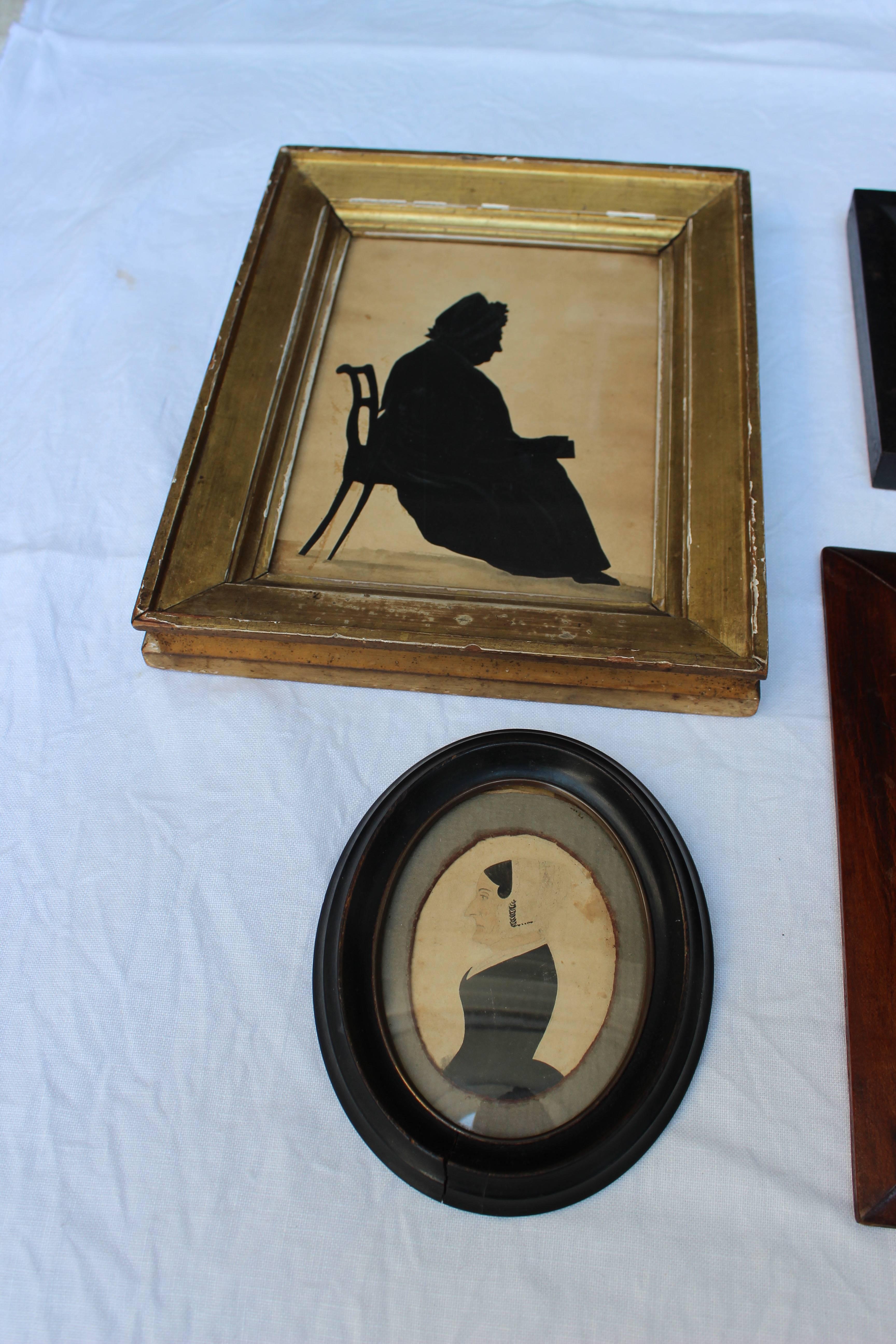 Collection of 18th and 19th century antique silhouettes.

Largest: 9.25