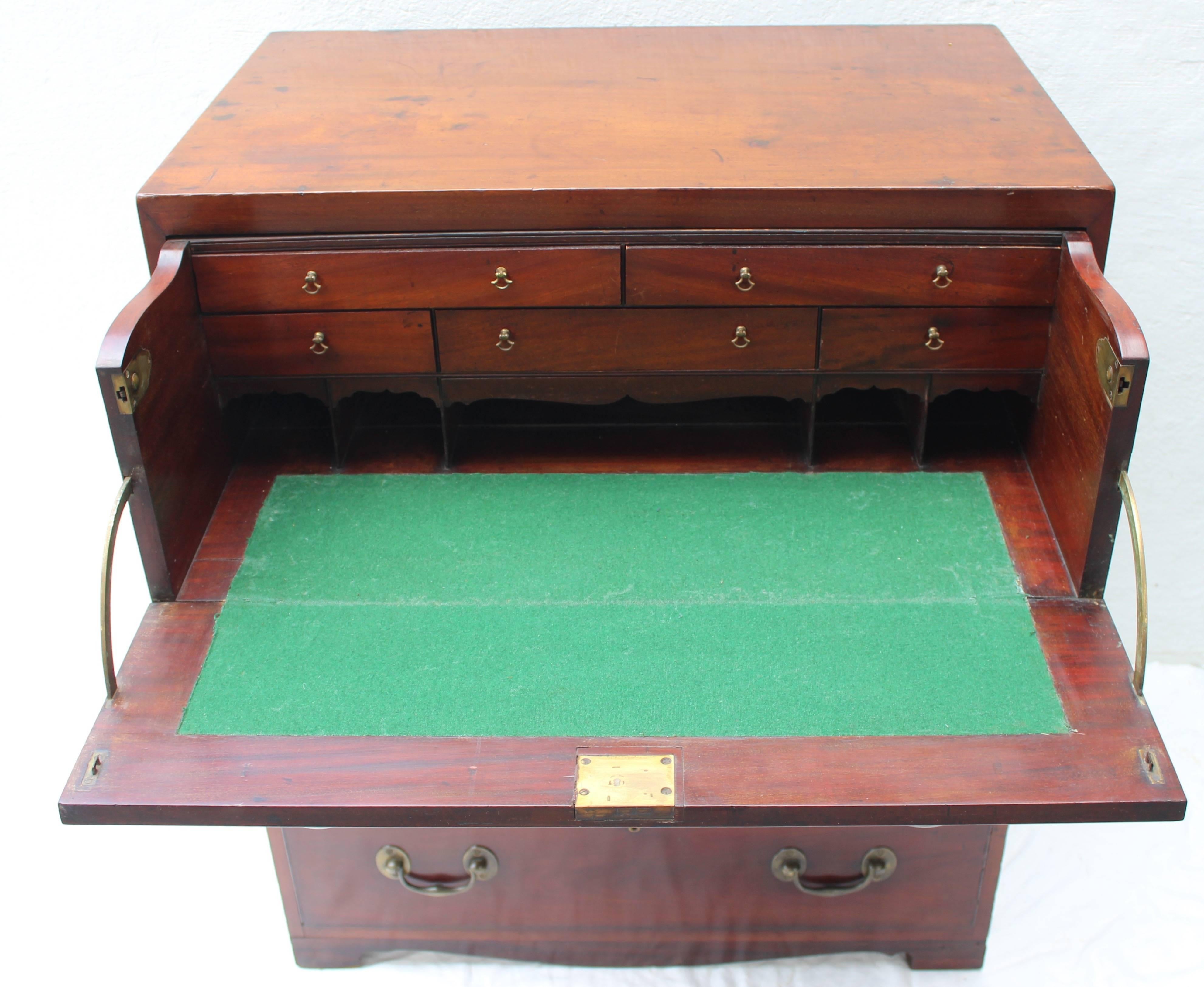 19th Century English Campaign Chest with Desk For Sale 2