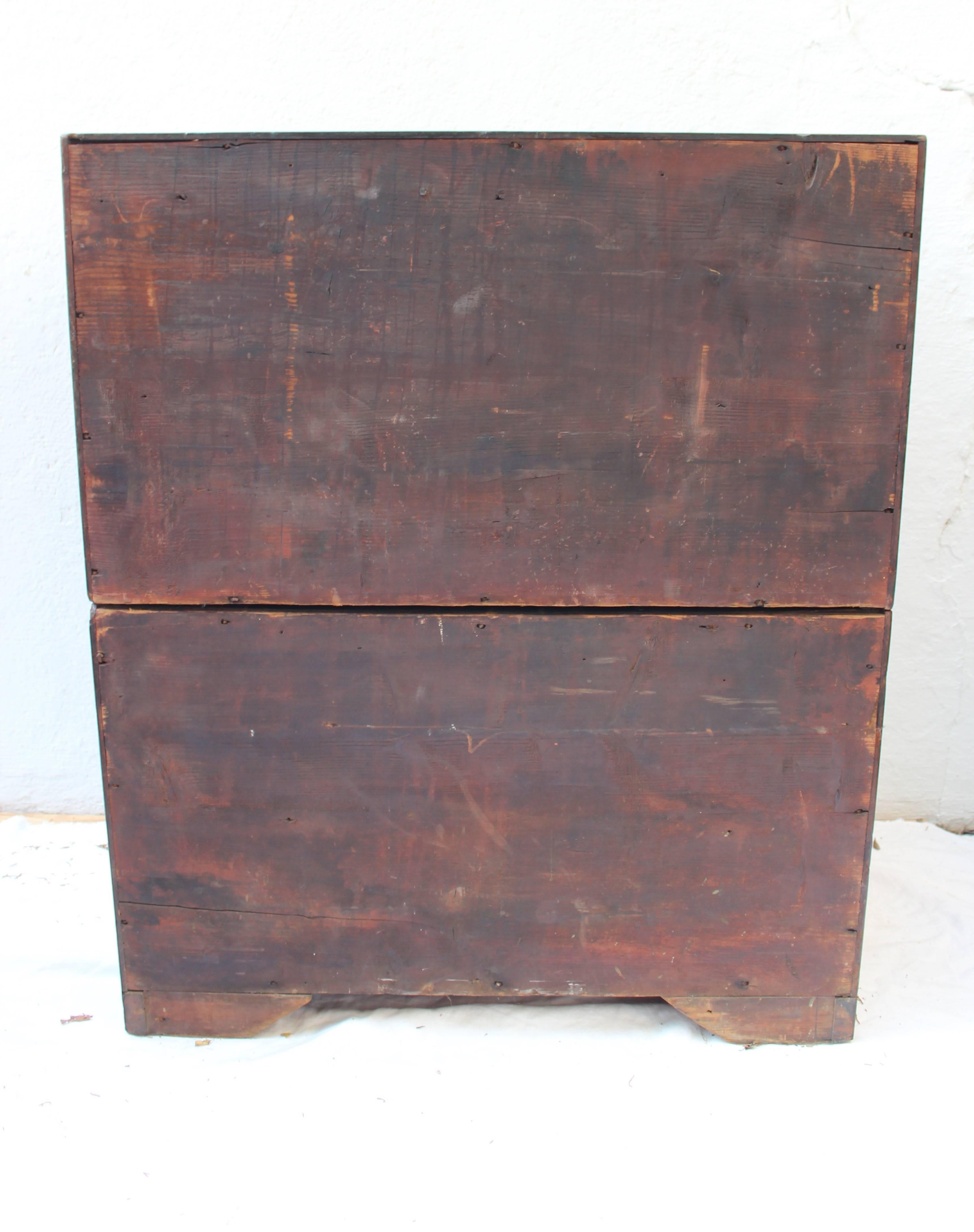 19th Century English Campaign Chest with Desk For Sale 6