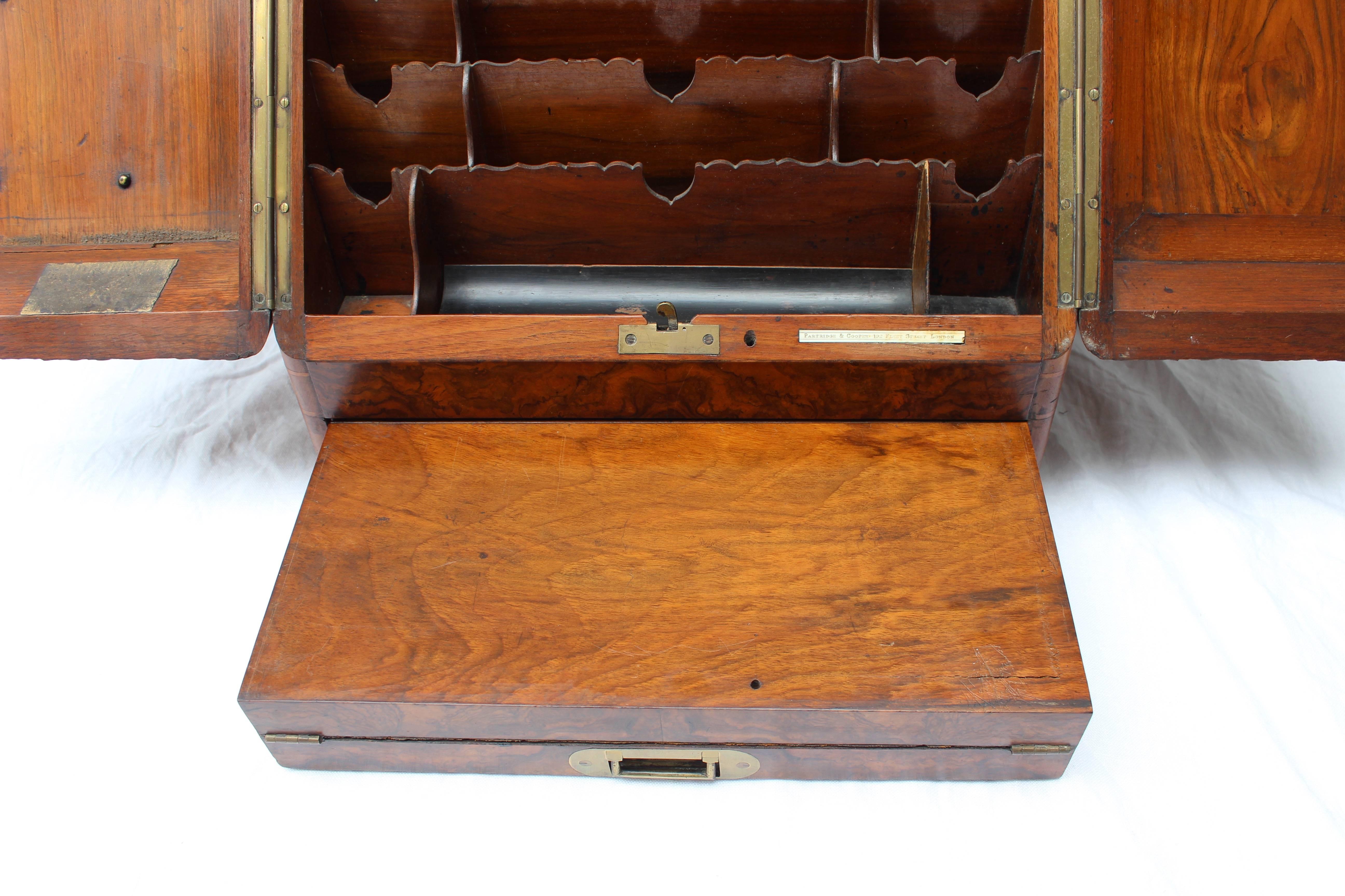 19th Century English Partridge and Cooper Lap Desk In Fair Condition In East Hampton, NY