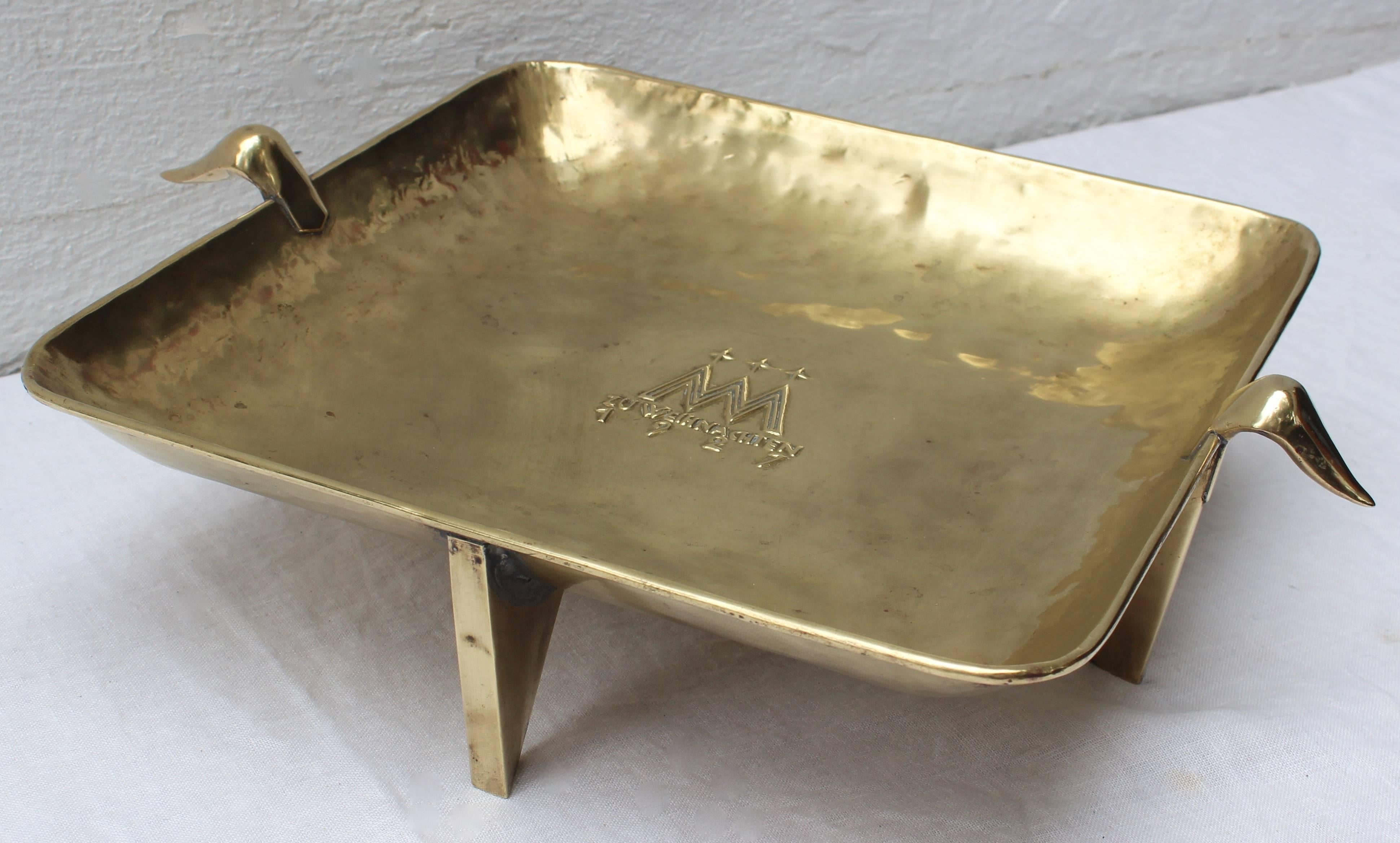 Brass Austrian Christmas Tray 6