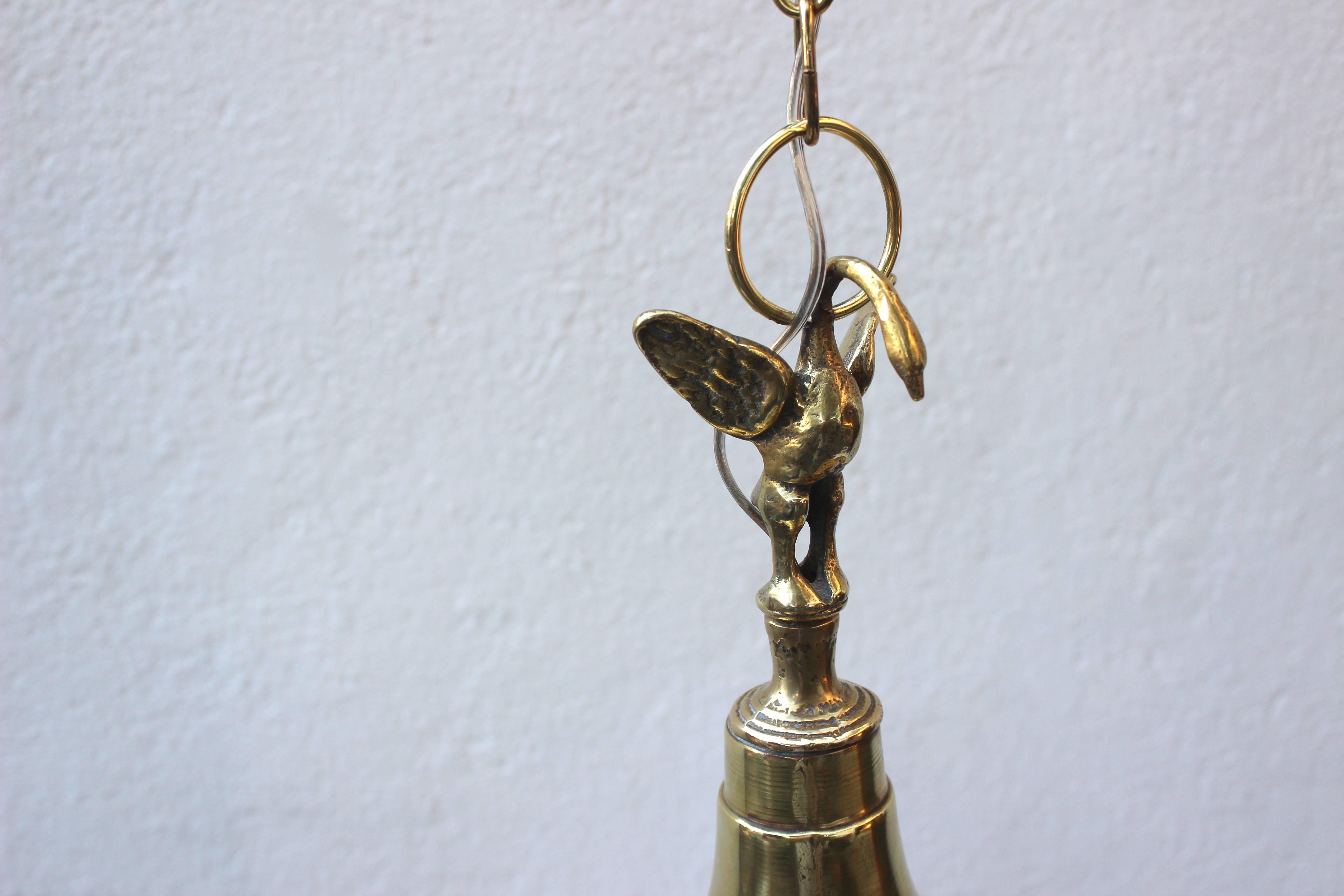 Moroccan Brass Light Pendant In Good Condition In East Hampton, NY