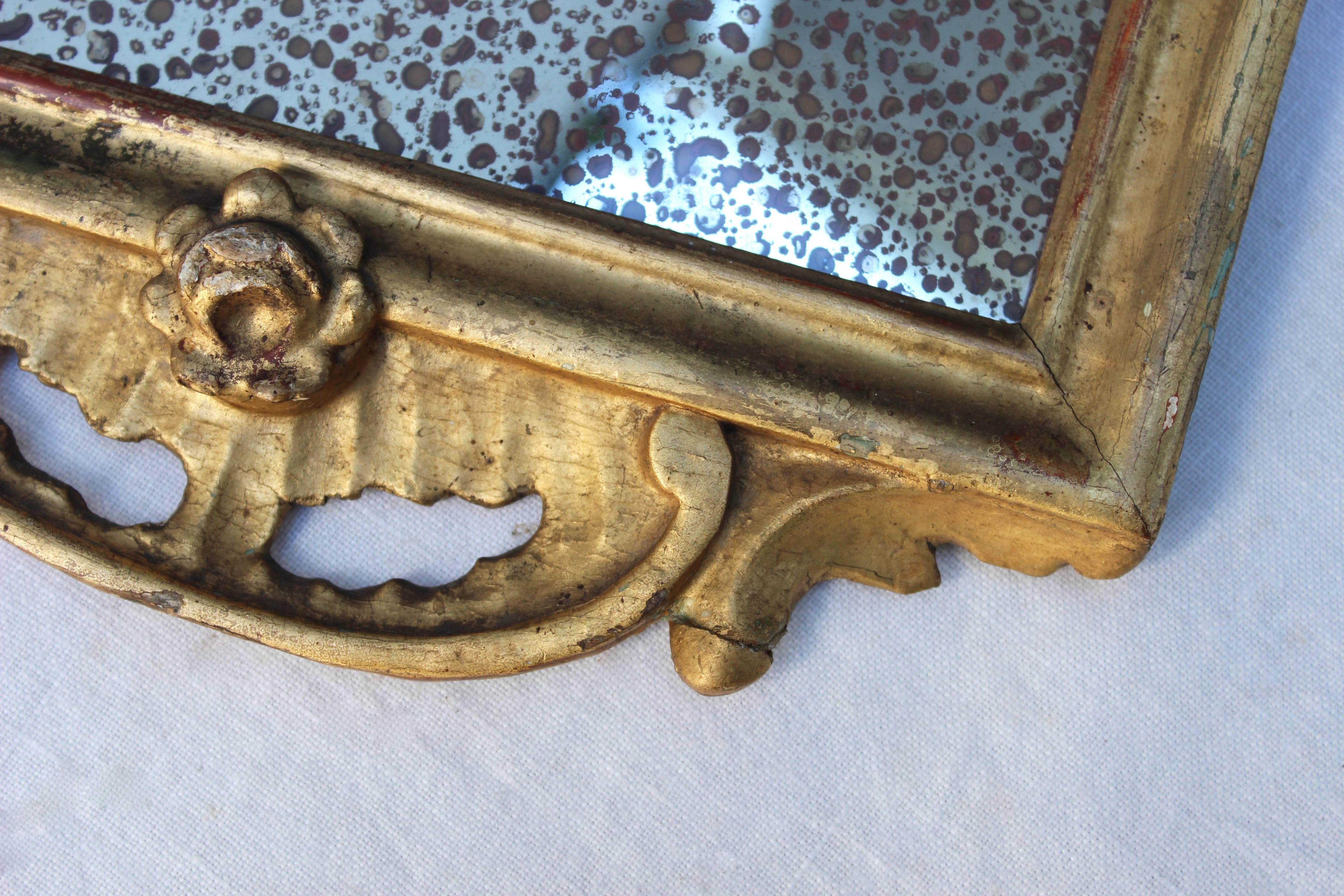 Petite Antique Giltwood Mirror 5