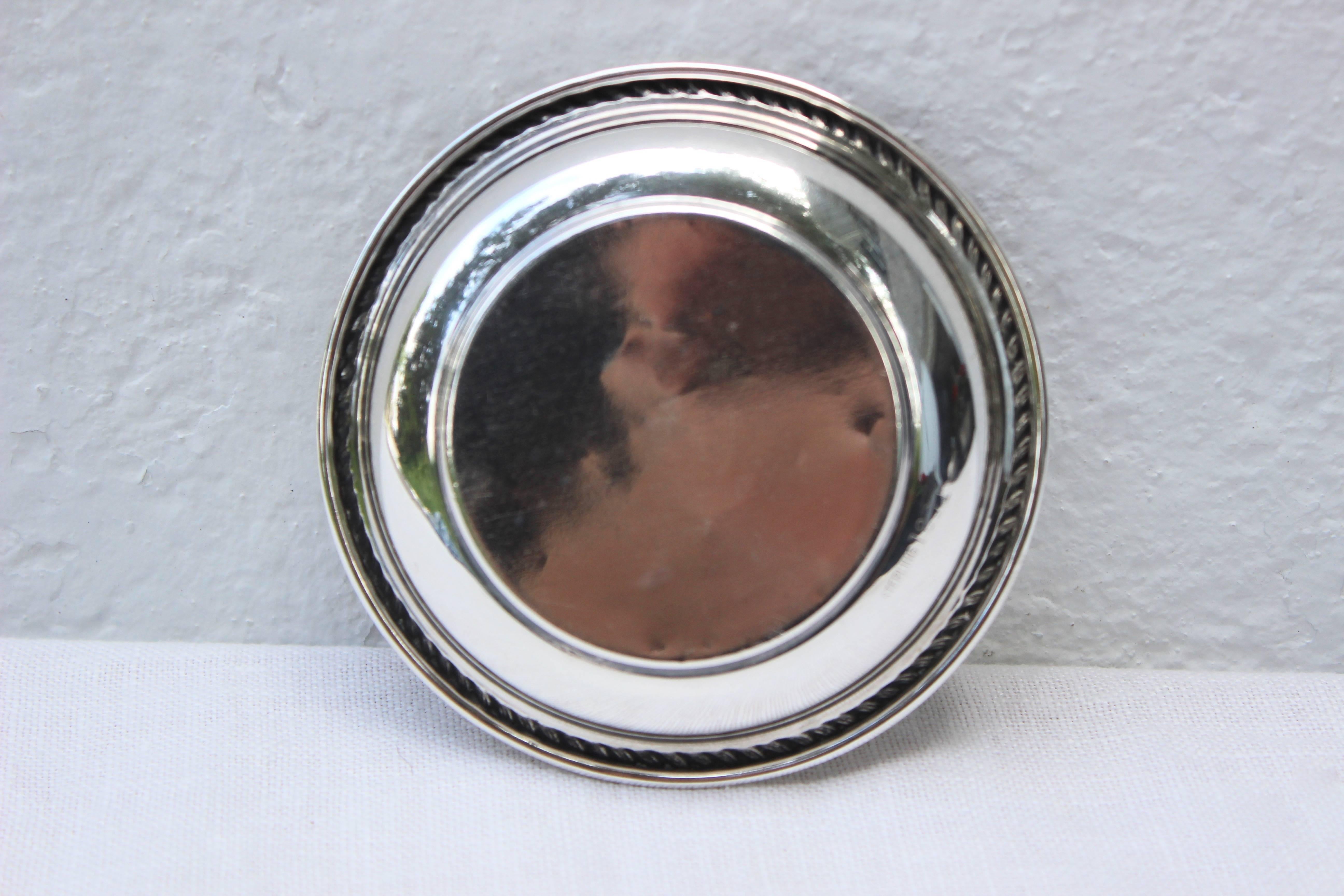 20th Century Small Sterling Pin Dish For Sale