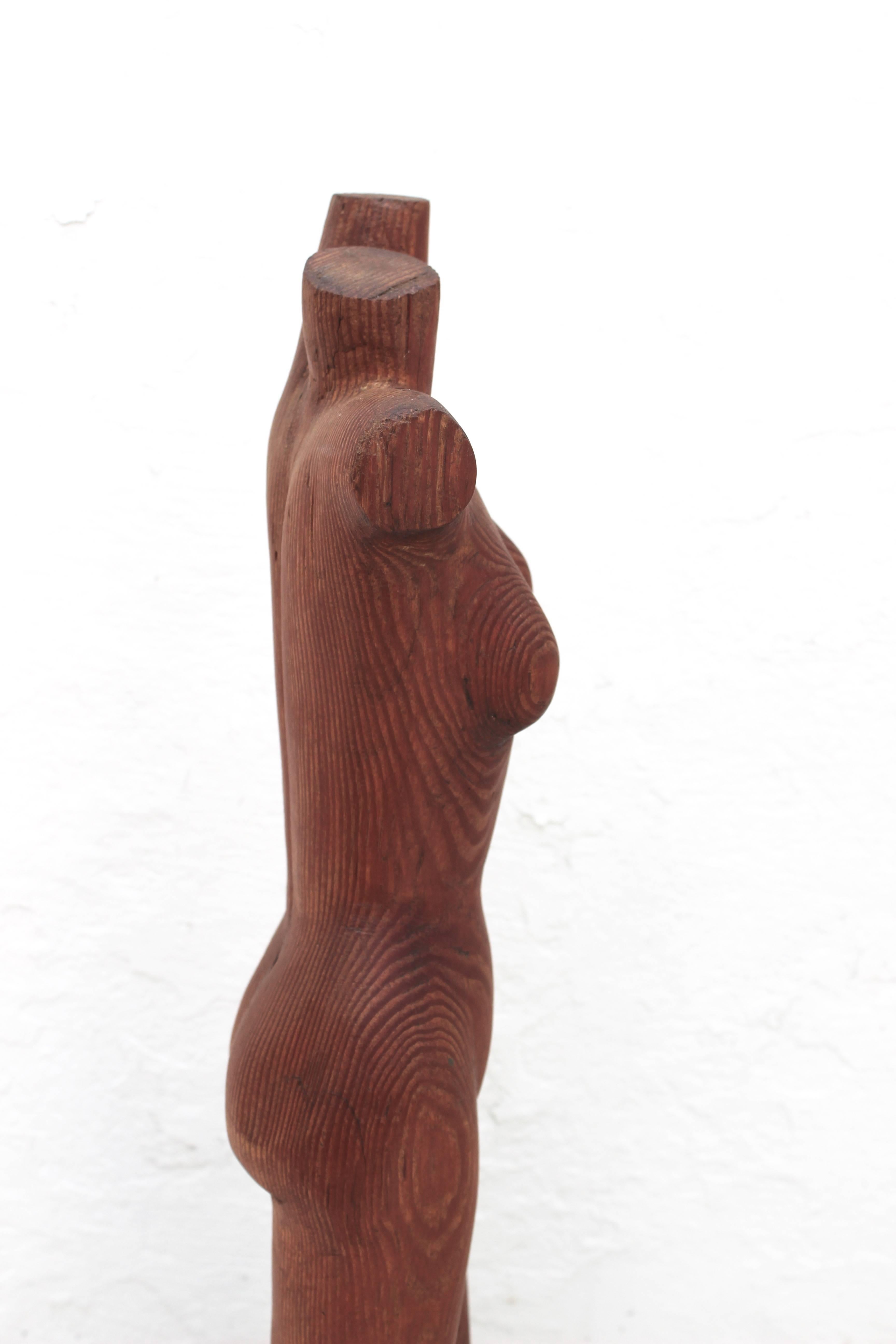 Carved Wood Female Sculpture 2