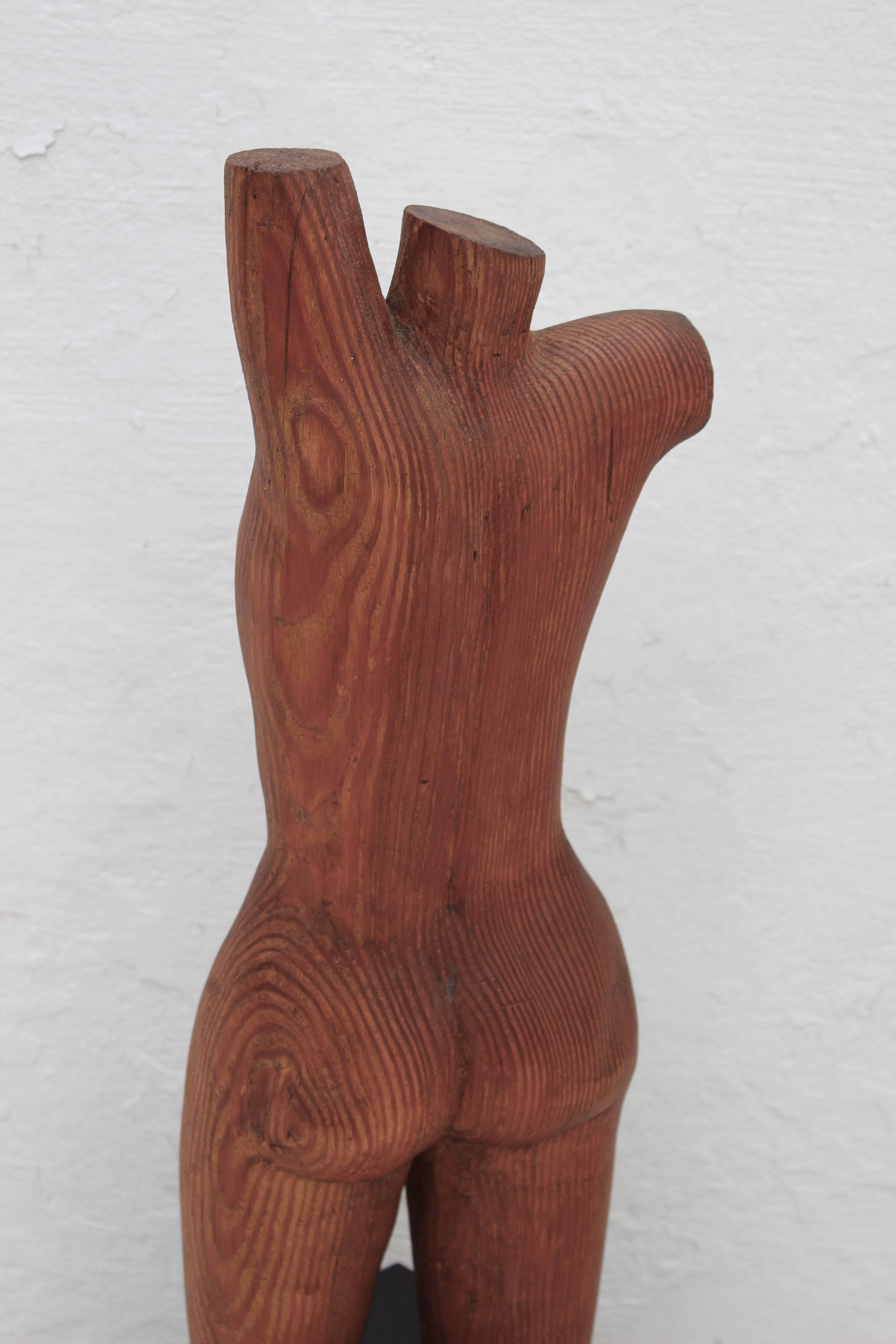 Carved Wood Female Sculpture 1