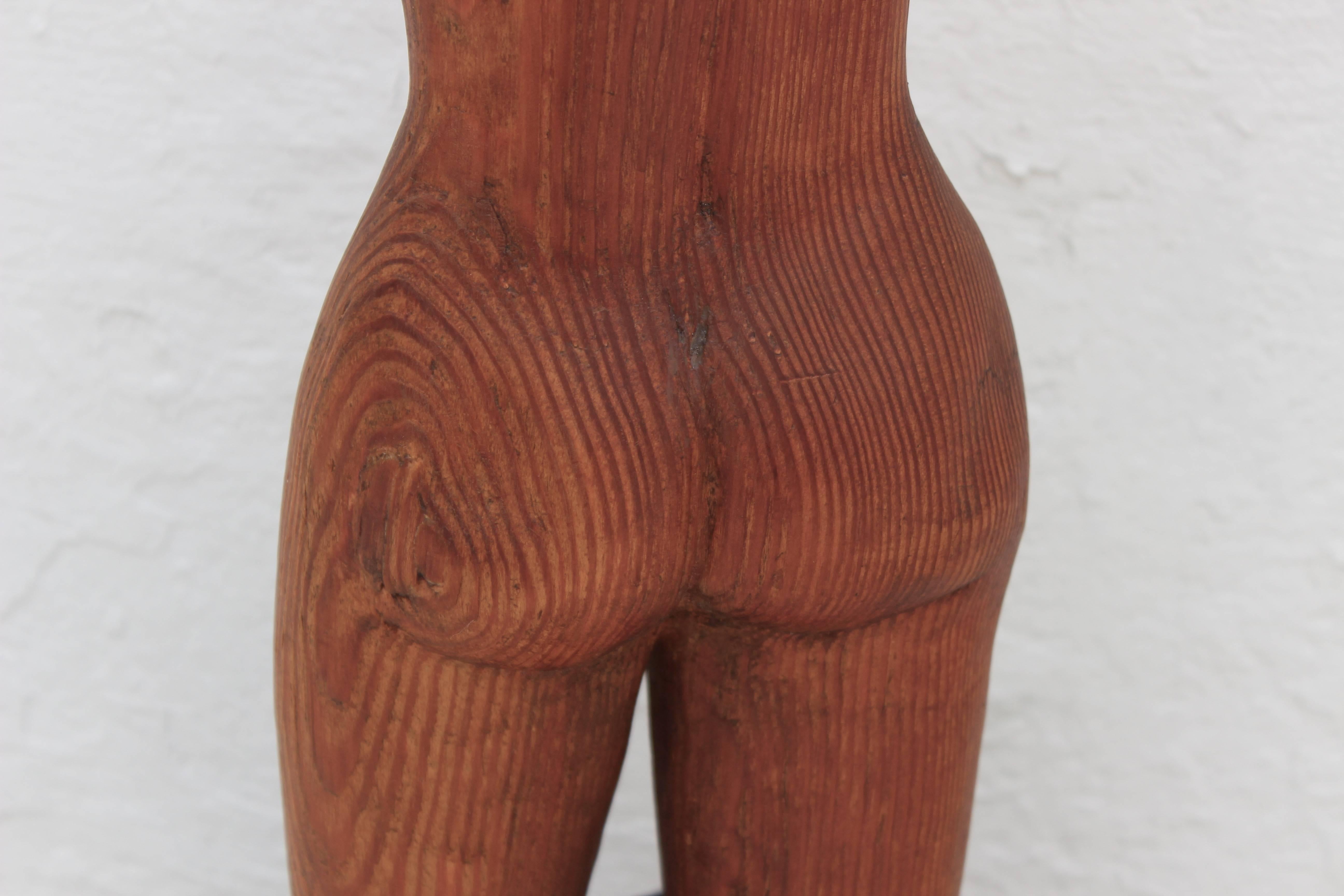 20th Century Carved Wood Female Sculpture